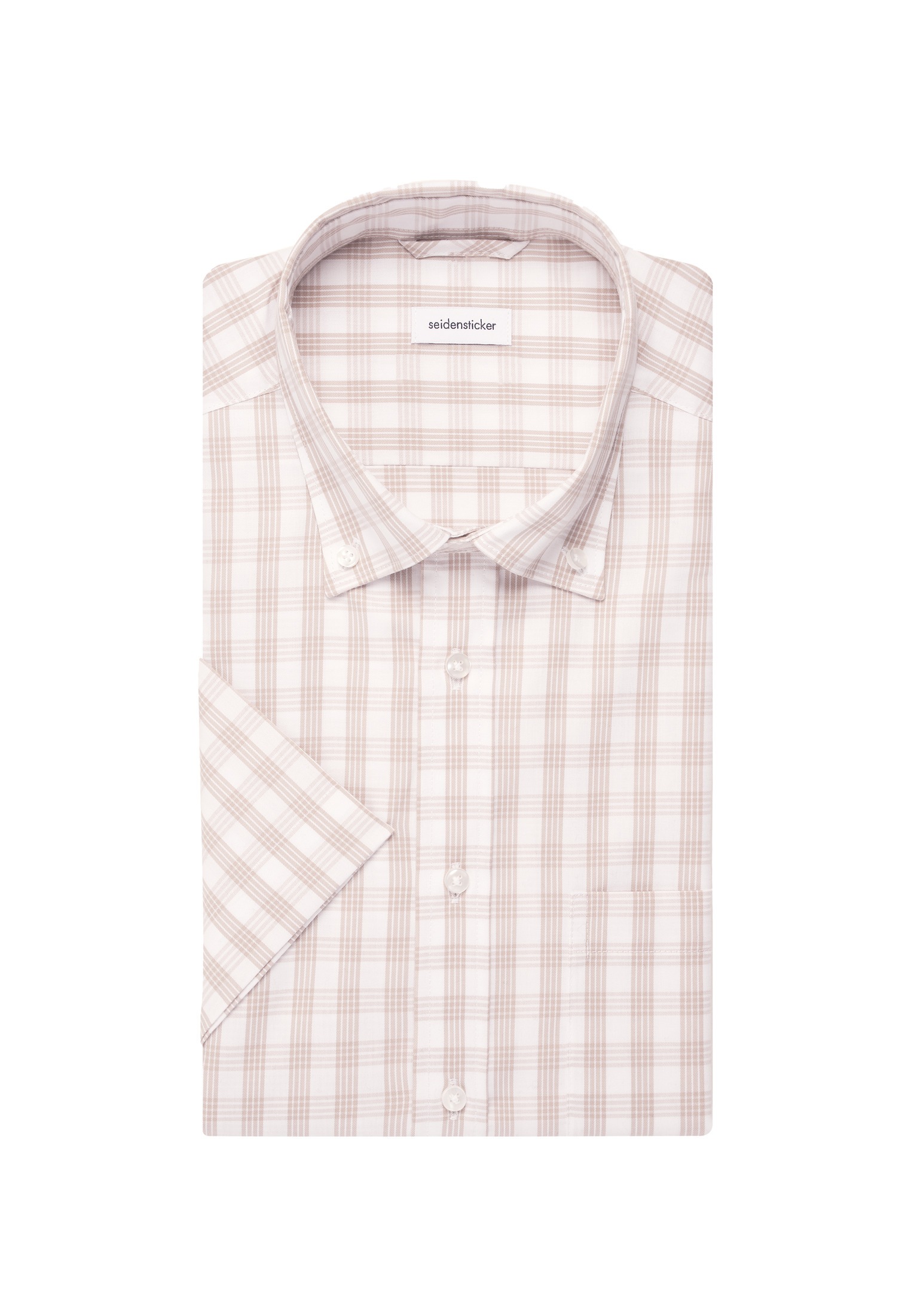 seidensticker Businesshemd »Comfort«, Comfort Kurzarm Button-Down-Kragen Karo
