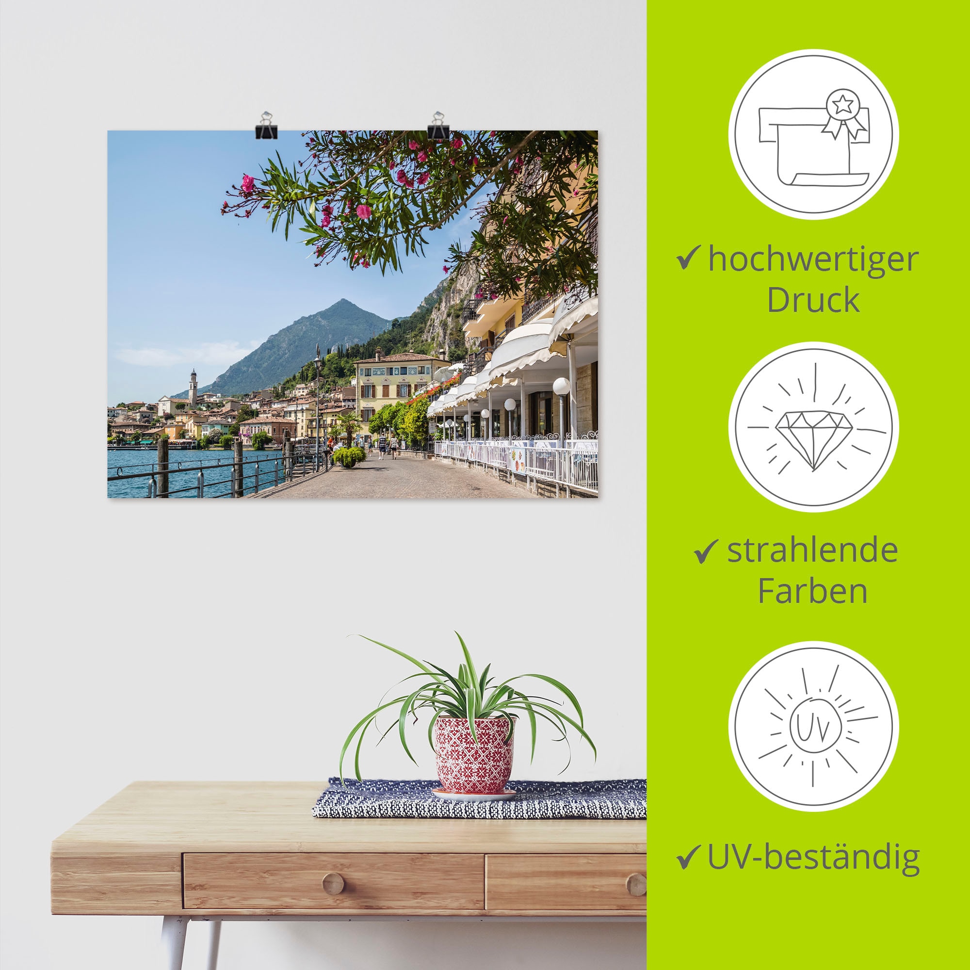Artland Wandbild »Gardasee Limone sul Garda I« Europa 1 Stk. tlg. als Leinwandbild, Poster in verschied. Größen