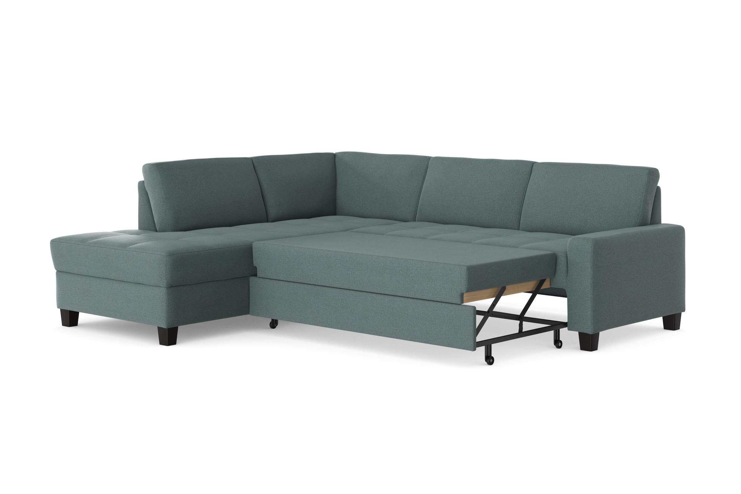 DOMO collection Ecksofa »Florentina zeitlos und elegant, Sitznähte als Designelement, L-Form«, wahlweise mit Bettfunktion, mit Kontrastnaht, Komfortsitzhöhe 47cm