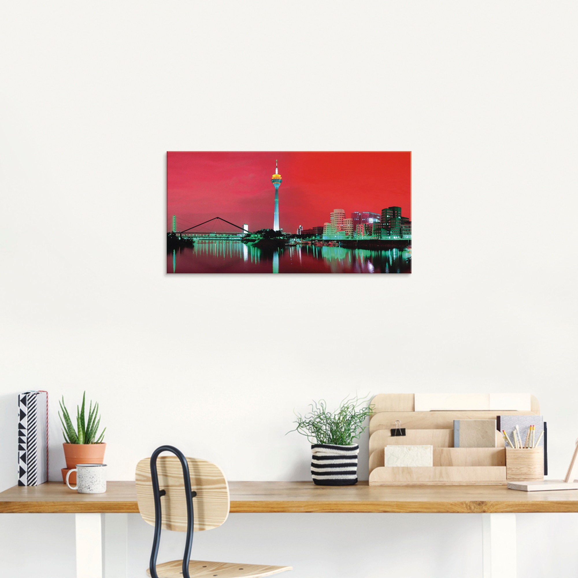 Artland Glasbild »Düsseldorf Skyline V«, Deutschland, (1 St.), in verschiedenen Größen