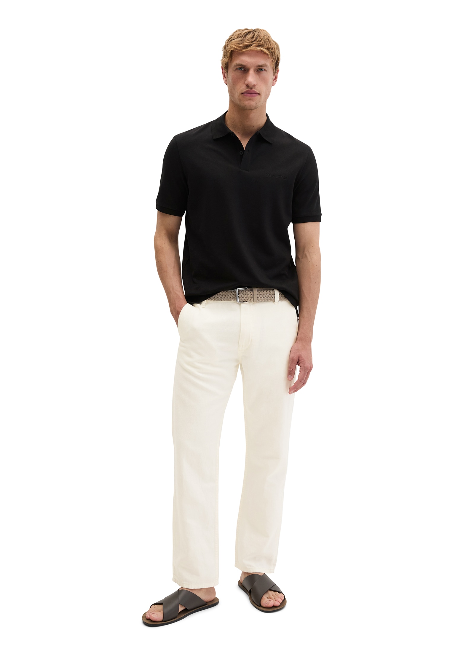 Marc O'Polo Poloshirt Piqué slim aus mittelschwerem Bio-Baumwoll-Viskose-Mix