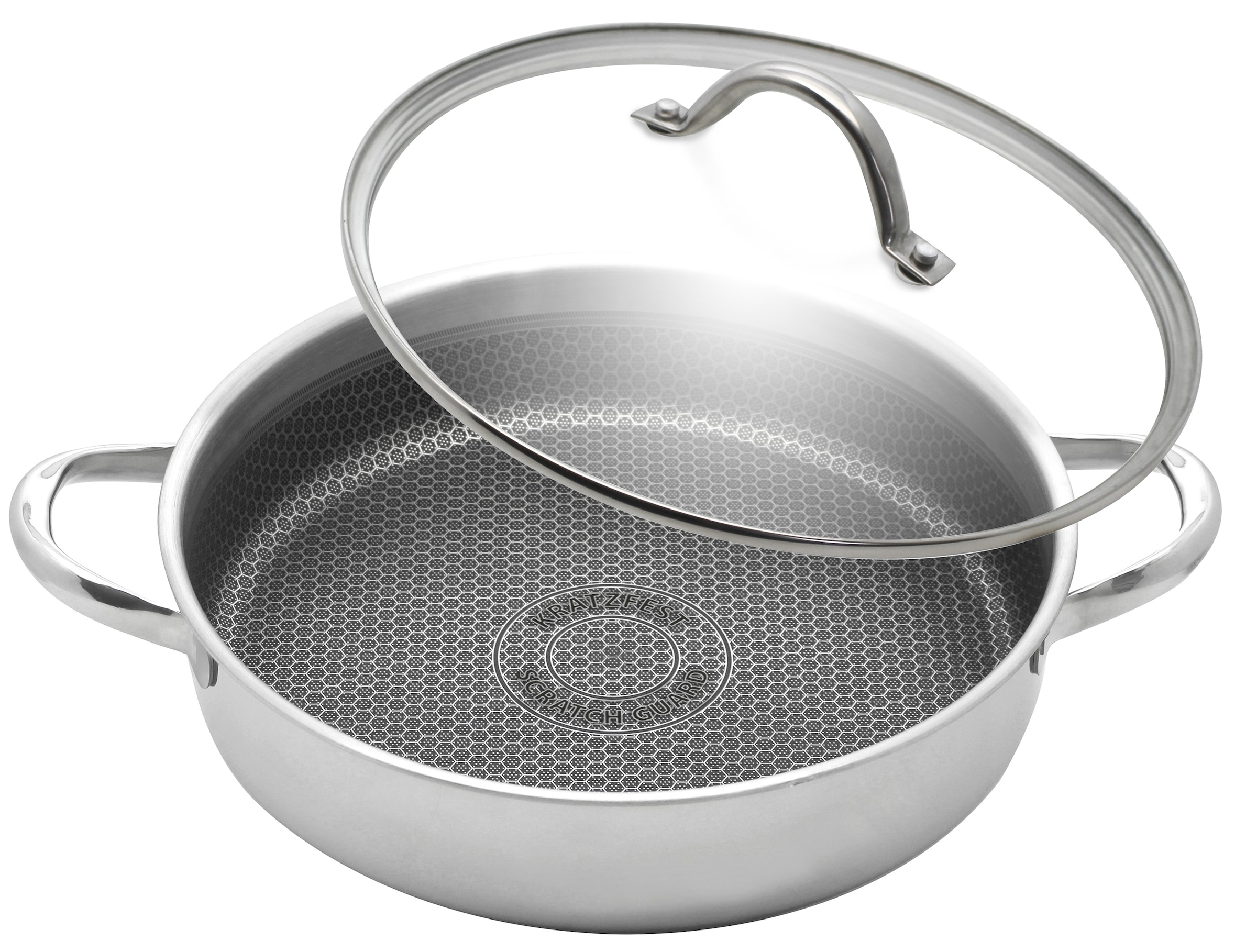 Elo Premium Servierpfanne »Relief Evolution Servierpfanne« Edelstahl 18/10 2 tlg. tlg. durchgehender Aluminium-Kern, außen magnetischer Edelstahl