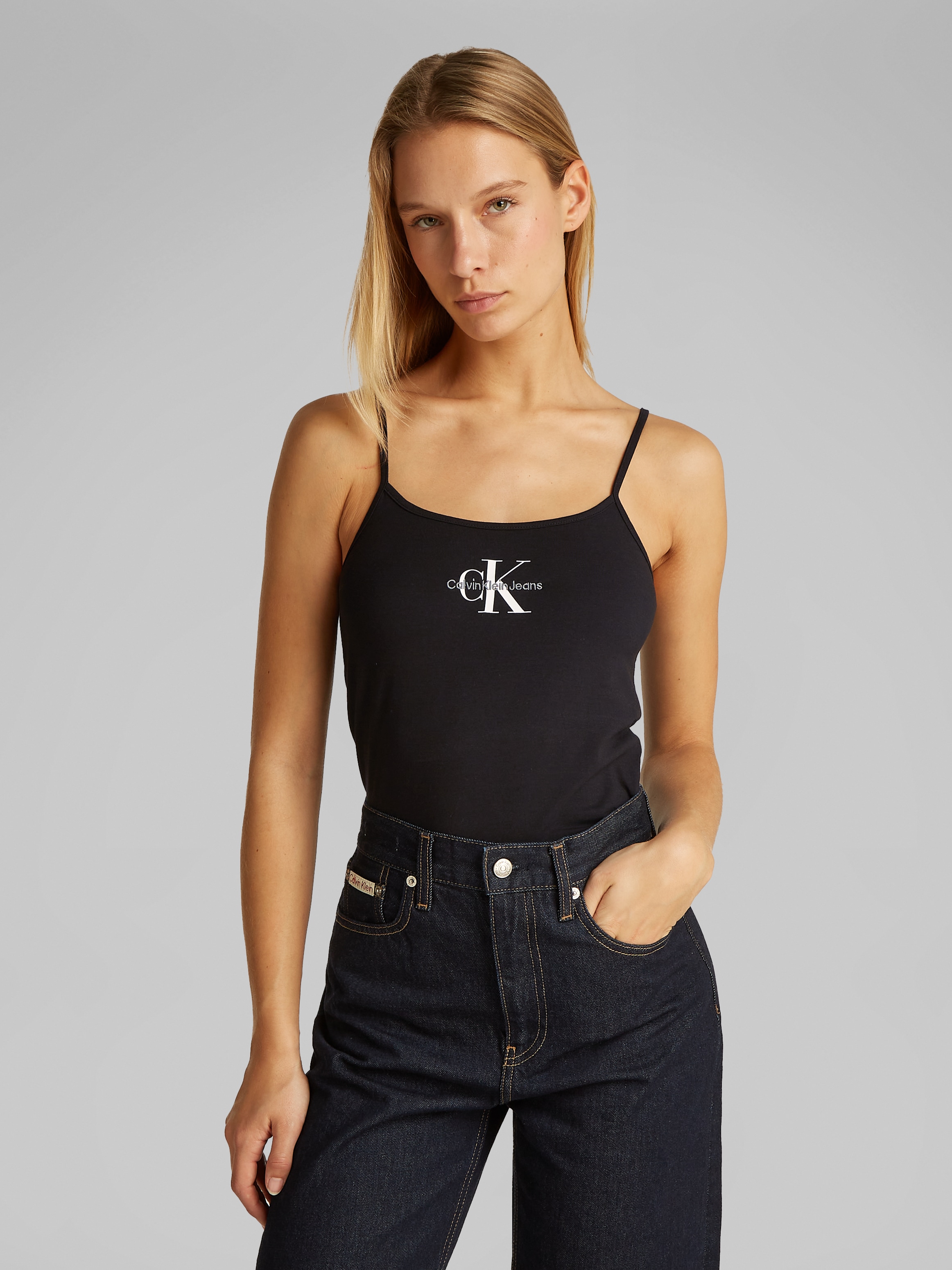 T-Shirt »MONOLOGO STRAPPY TANK TOP«, mit Logomarkenpatch