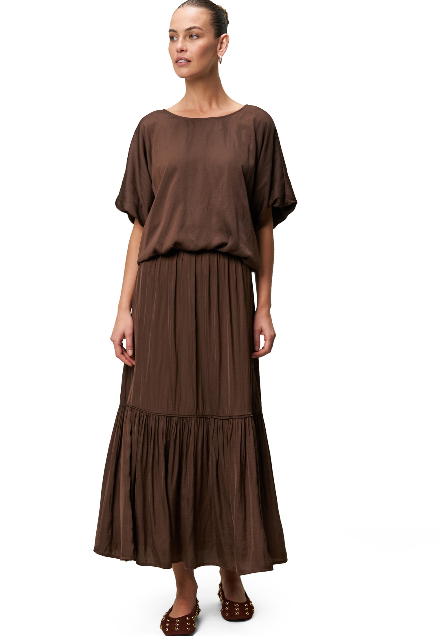 Zero Satinbluse »Satinbluse mit Ballonärmeln«