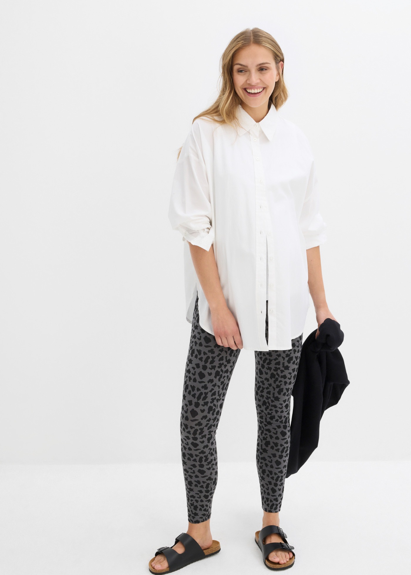 bonprix Umstandsleggings  im praktischen Doppelpack, aus Baumwolle und Elasthan, Skinny Fit