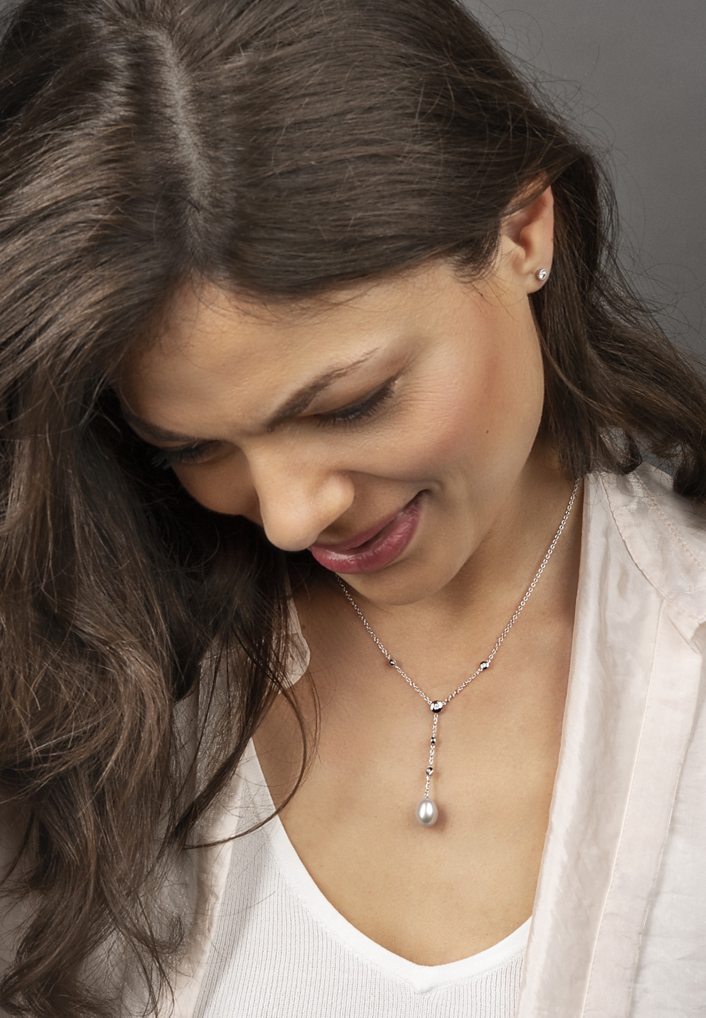 ONE ELEMENT Silberkette »Zirkonia Anker Halskette aus 925 Silber  45 cm«