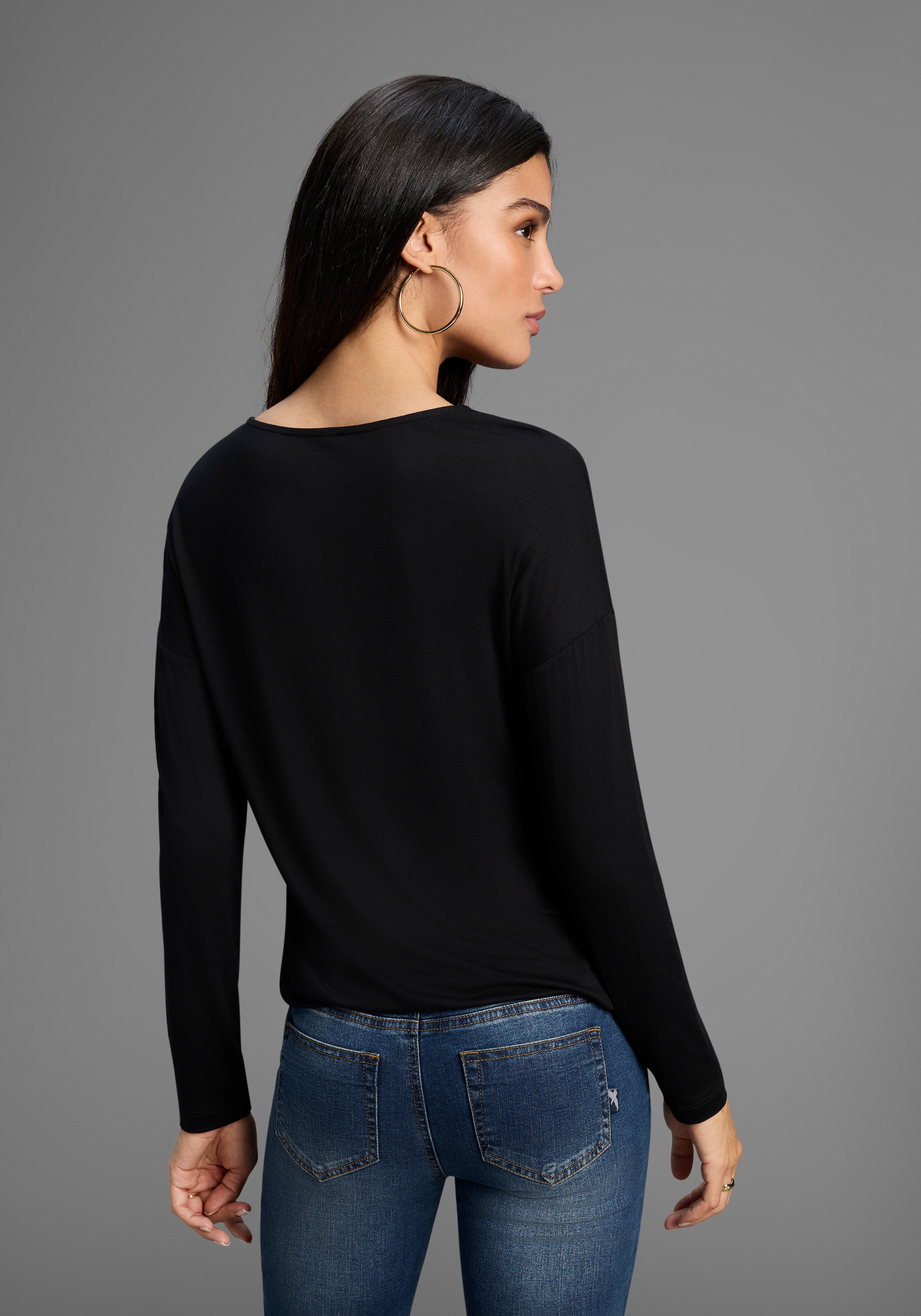 Laura Scott Longsleeve mit grafischem Folien-Druck - NEUE KOLLEKTION