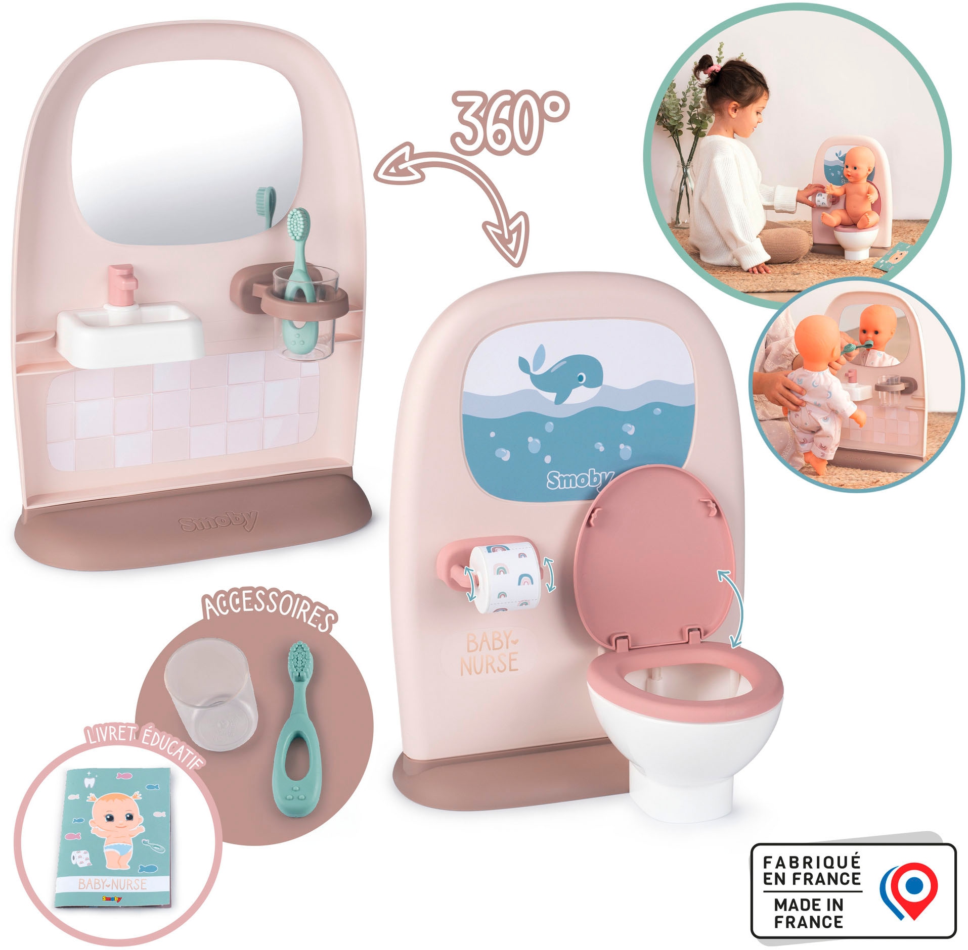 Smoby Puppen Pflegecenter »Baby Nurse, Puppen-Badezimmer«, Made in Europe