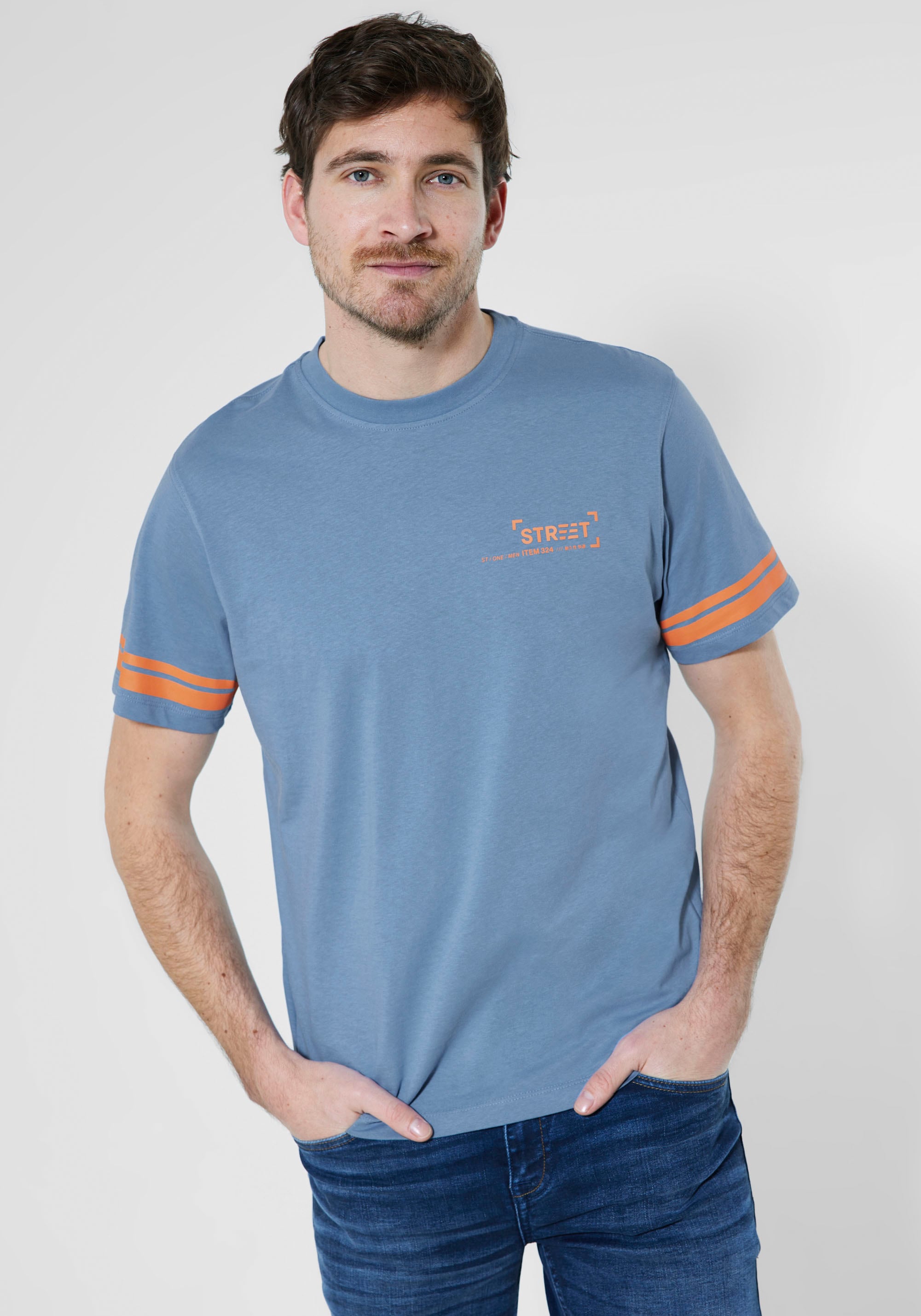 STREET ONE MEN T-Shirt, im College-Look online shoppen bei OTTO