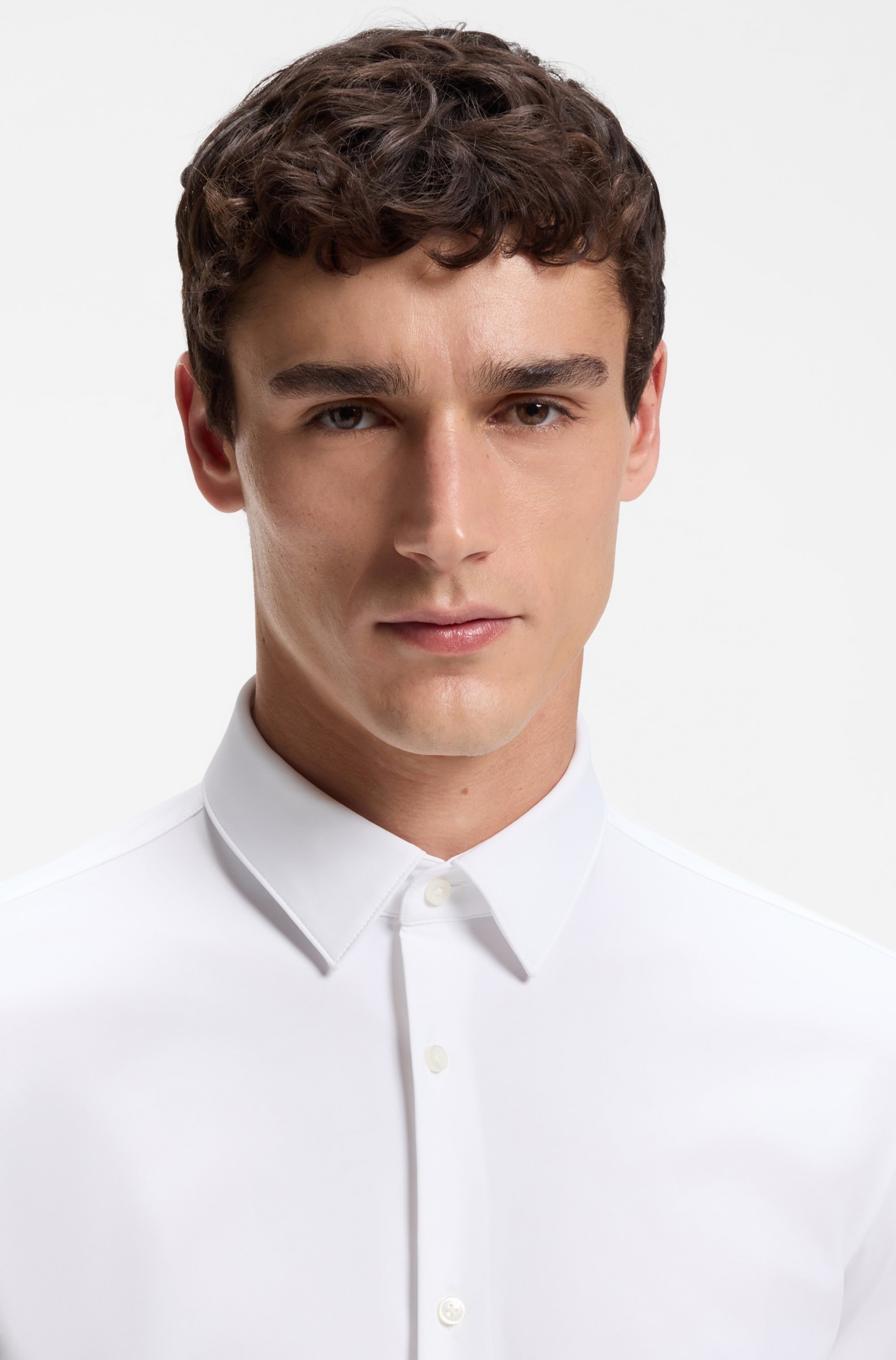 BOSS Langarmhemd »HANK« Kentkragen, Performance-Stretch-Jersey