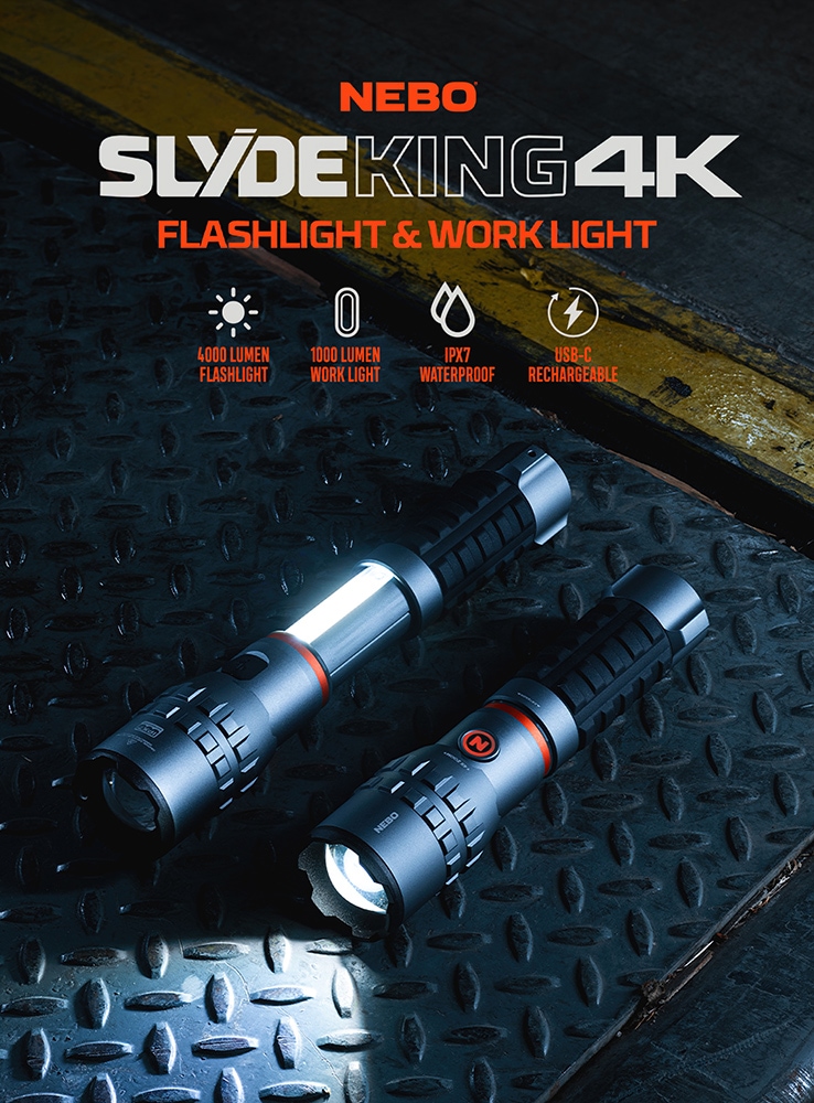 NEBO LED Taschenlampe »Nebo SLYDE KING 4K« Taschenlampe inkl. Ladekabel, 