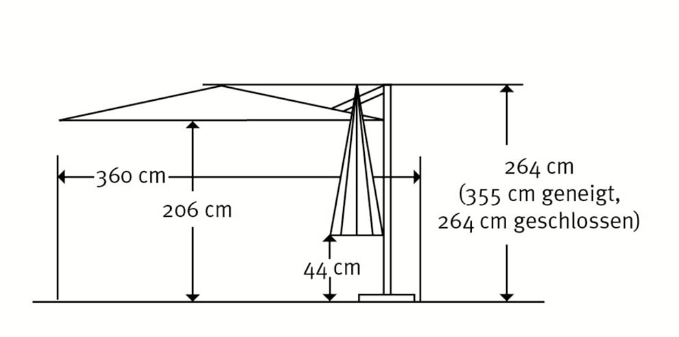 Schneider Schirme Ampelschirm »Rhodos Twist«, (Inkl. Plattenständer (o. Platten) & Schutzhülle), natur, quadratisch, ohne Wegeplatten