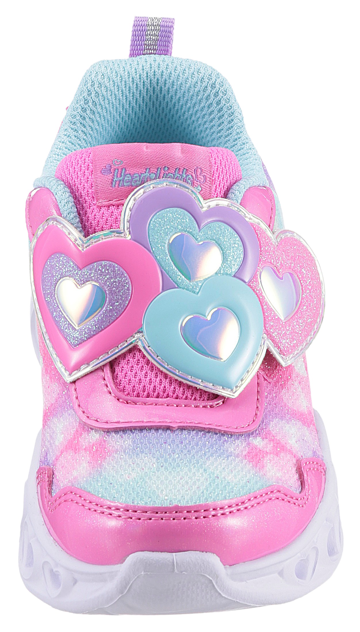 Skechers Kids Lauflernschuh »Blinkschuh HEART LIGHTS - LOVIN REFLECTION«, Sneaker, Klettschuh, Blinkschuh mit hübscher Herz-Applikation