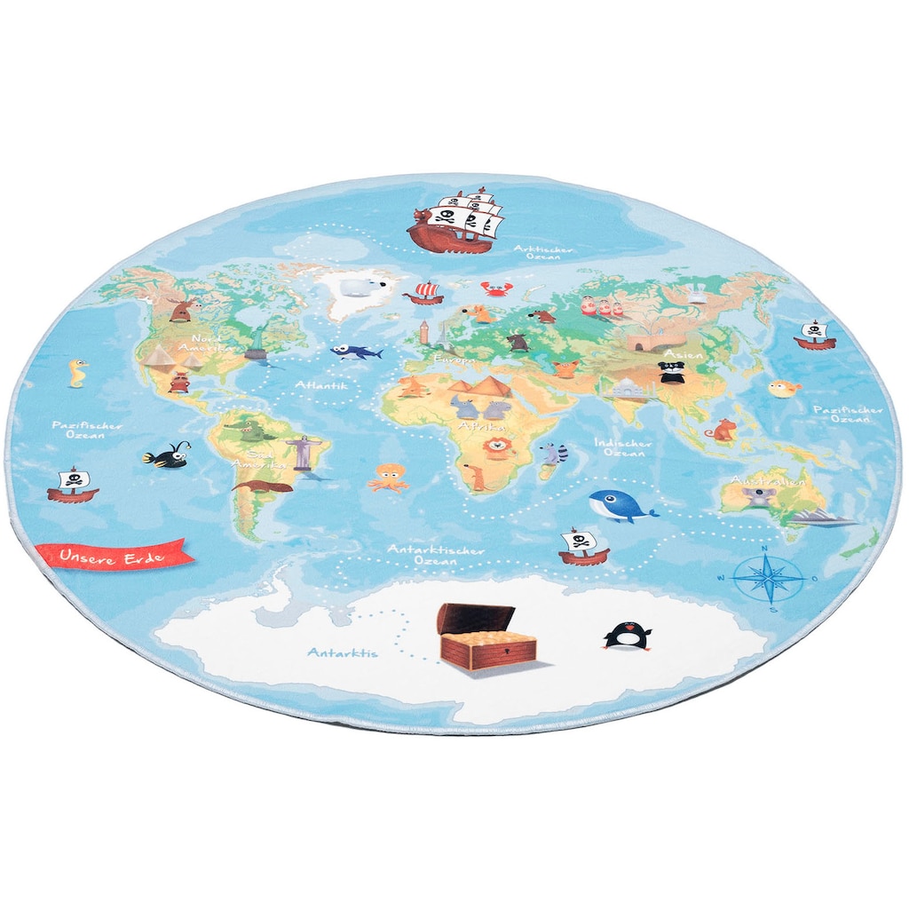 Böing Carpet Kinderteppich »Weltkarte«, rund