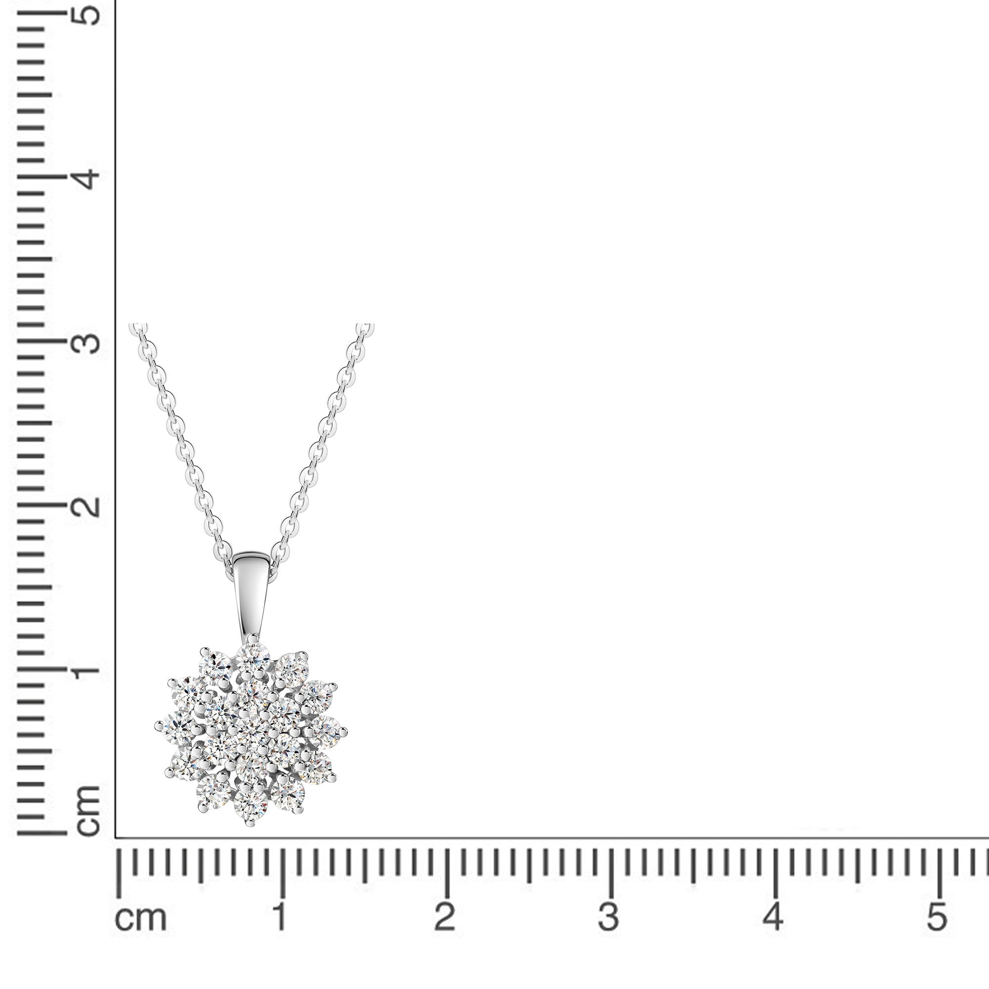 Firetti Kette mit Anhänger »Schmuck Geschenk Silber 925 Halsschmuck Halskette Ankerkette Blume« mit Zirkonia (synth.)
