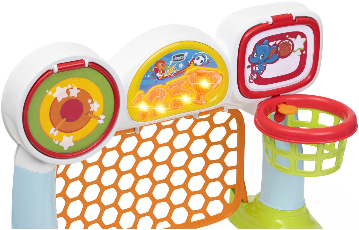 Chicco Fußballtor »Multi-Sport-Aktivitätsspiel, 3in1«, Made in Europe; mit Licht- und Soundeffekt