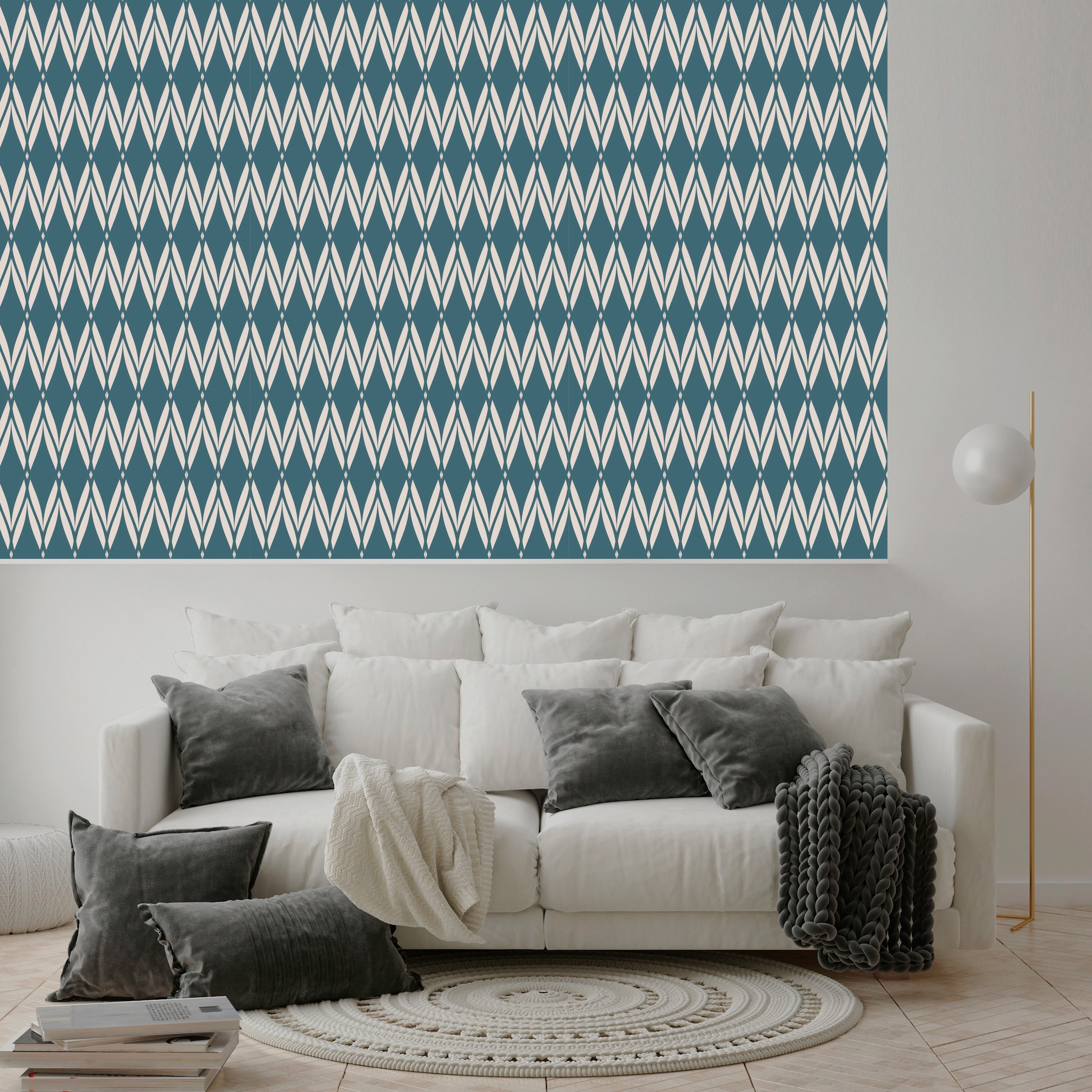 queence Vinyltapete »Kris«, gemustert-Farbverlauf-bedruckt-abstrakt, 90x250cm, selbstklebend, kinderleichte Anbringung, Sticker