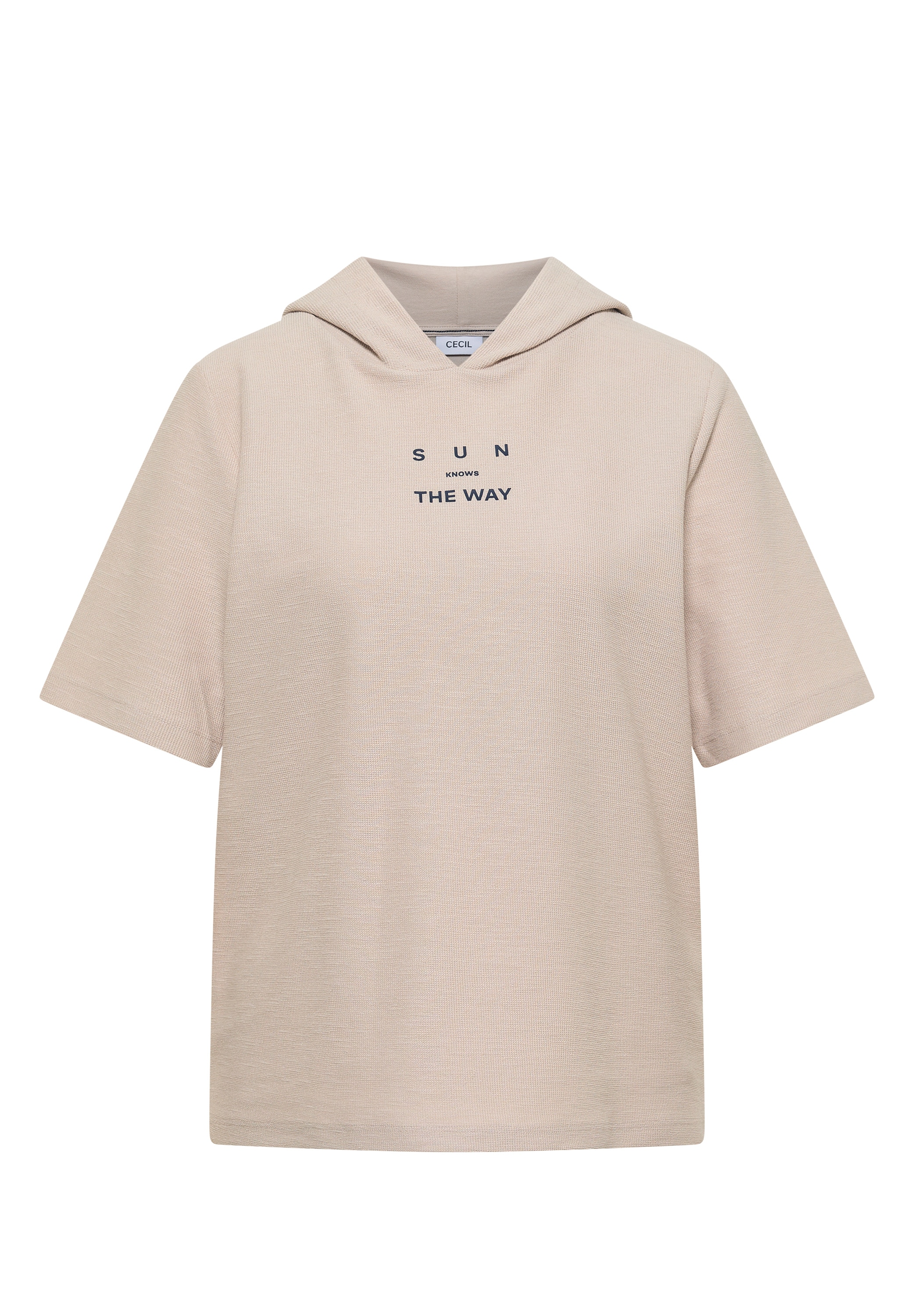 Cecil Kapuzenshirt in Slub-Yarn-Optik, mit Print, Baumwollmix