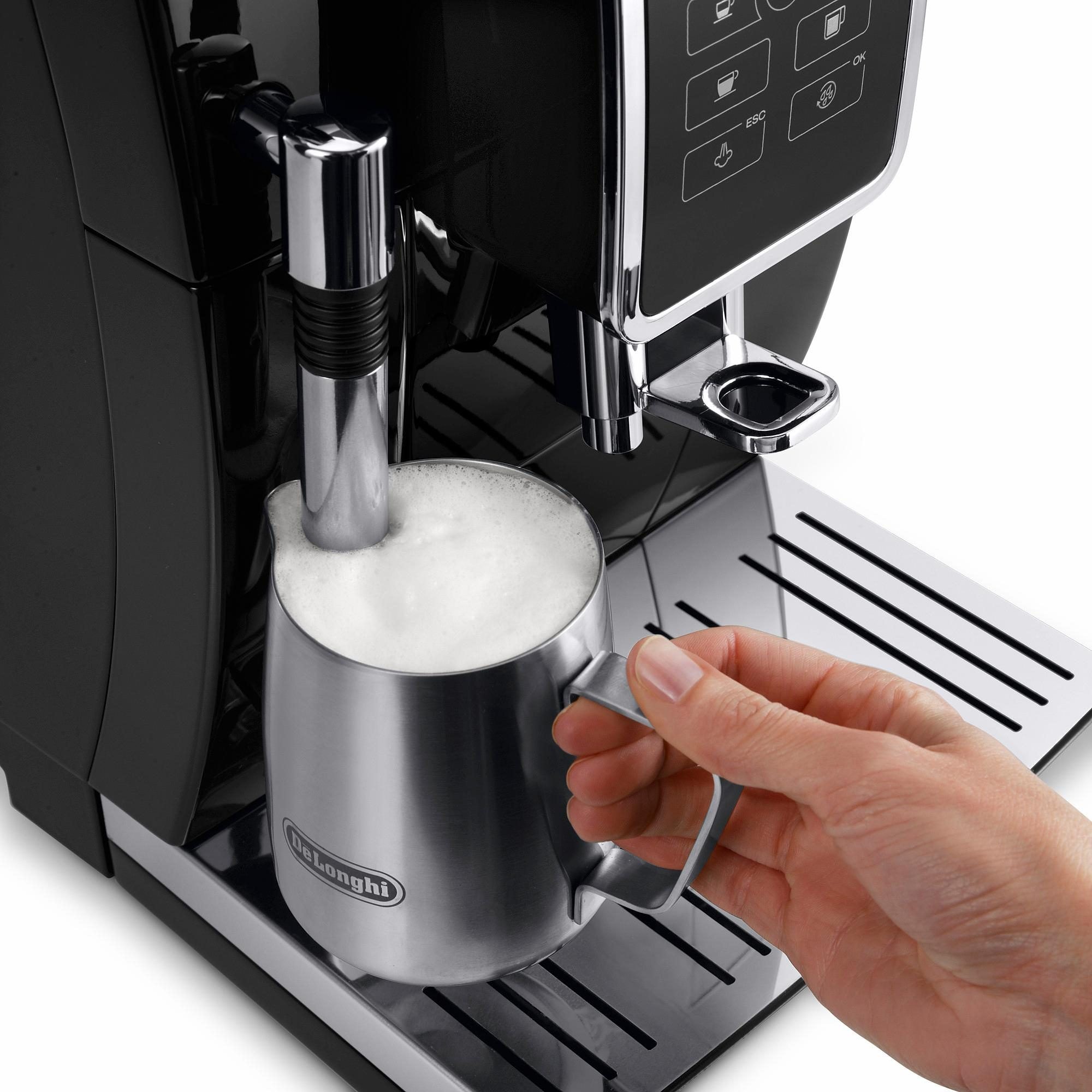 De'Longhi Kaffeevollautomat »Dinamica ECAM 358.15.B«, Sensor-Bedienfeld mit beleuchteten Direktwahltasten