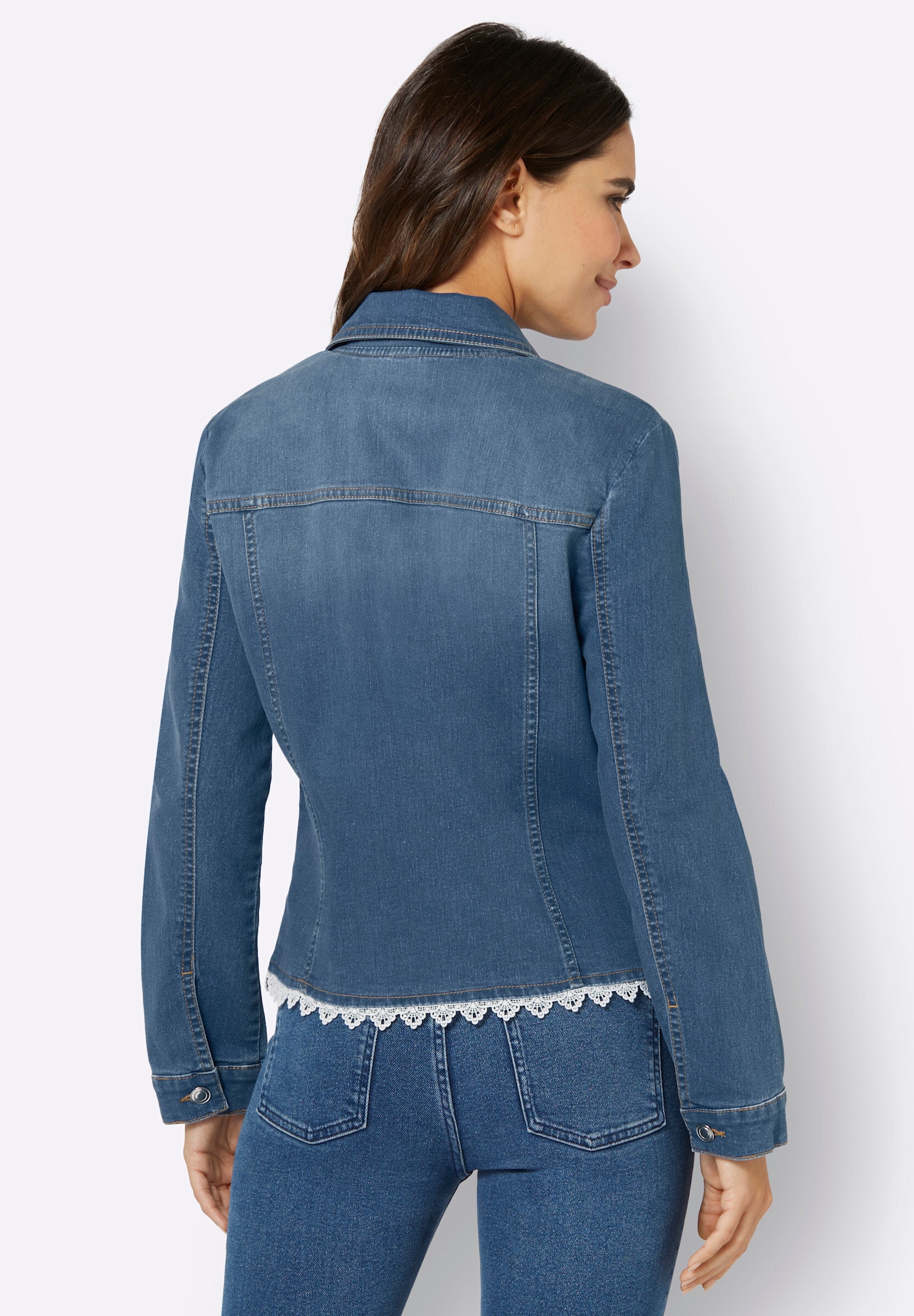 Sieh an! Jeansjacke »Jeans-Blazer Jeansblazer mit Knöpfen aus Metall« ohne Kapuze