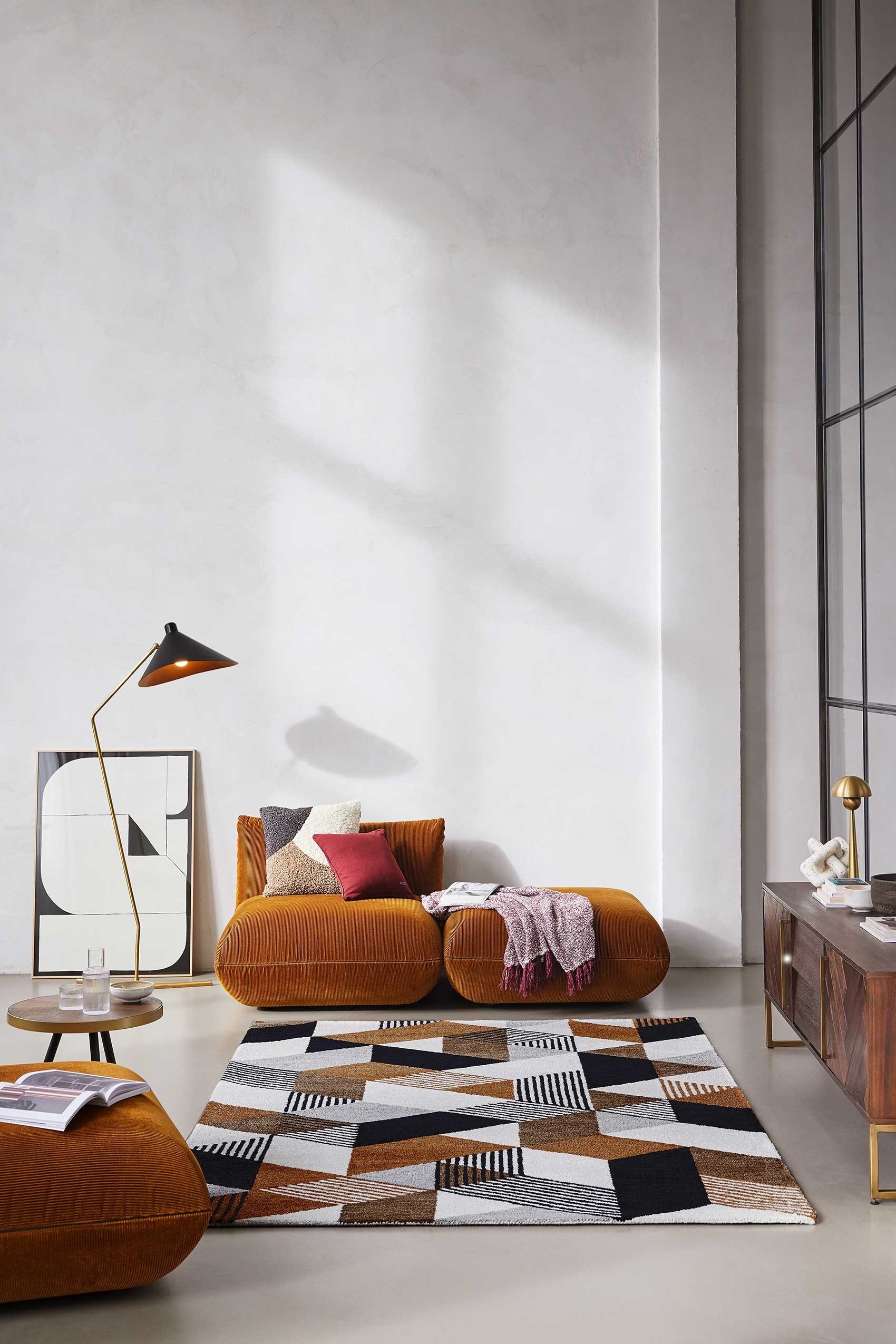 Esprit Teppich »Uptown«, rechteckig, bunt, handgetuftet, grafischer Retro Look für Wohnzimmer, Schlafzimmer