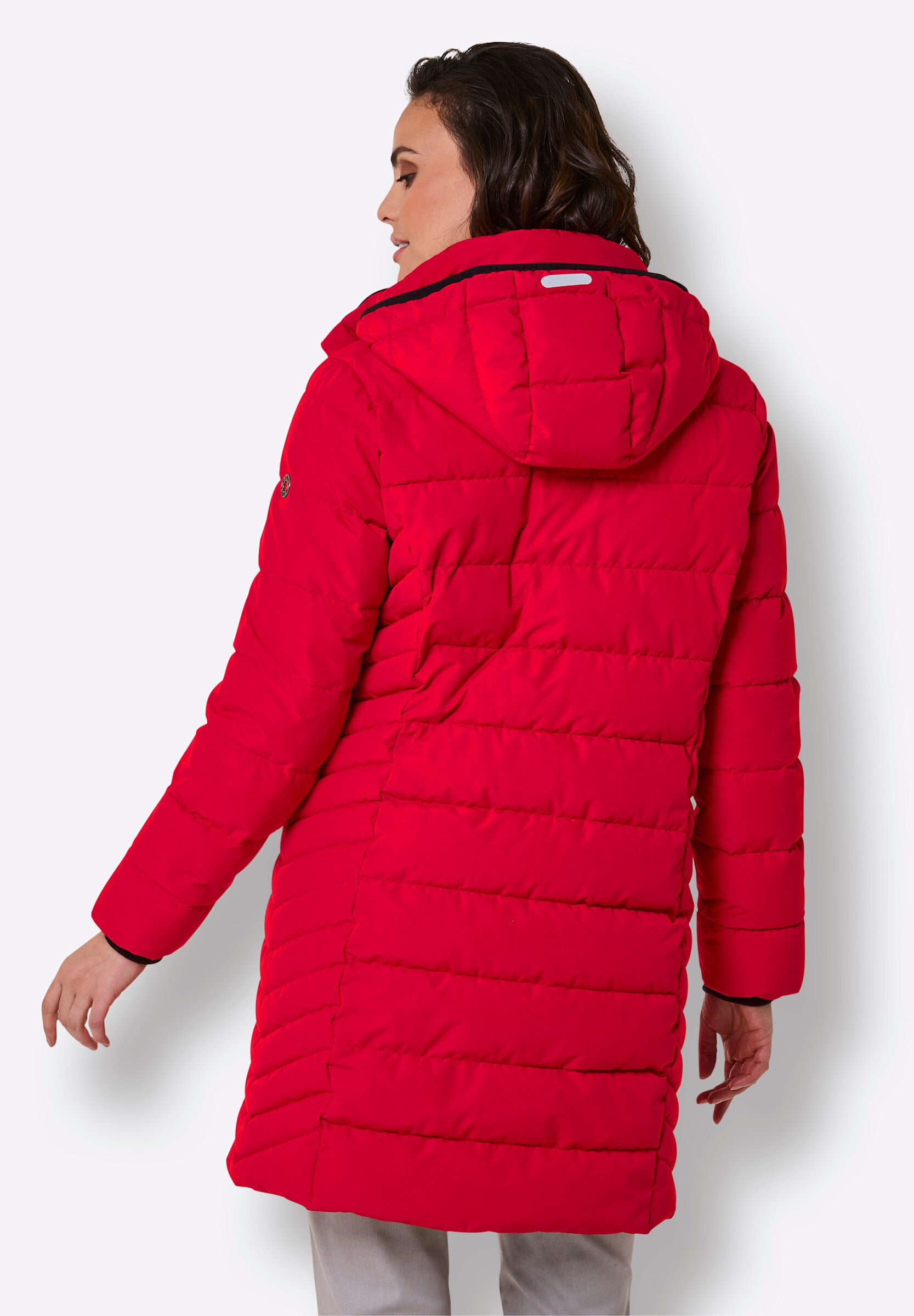 MANISA Steppjacke »Regen-Steppmantel Regenmantel mit Reflektor-Details« Abnehmbare Kapuze