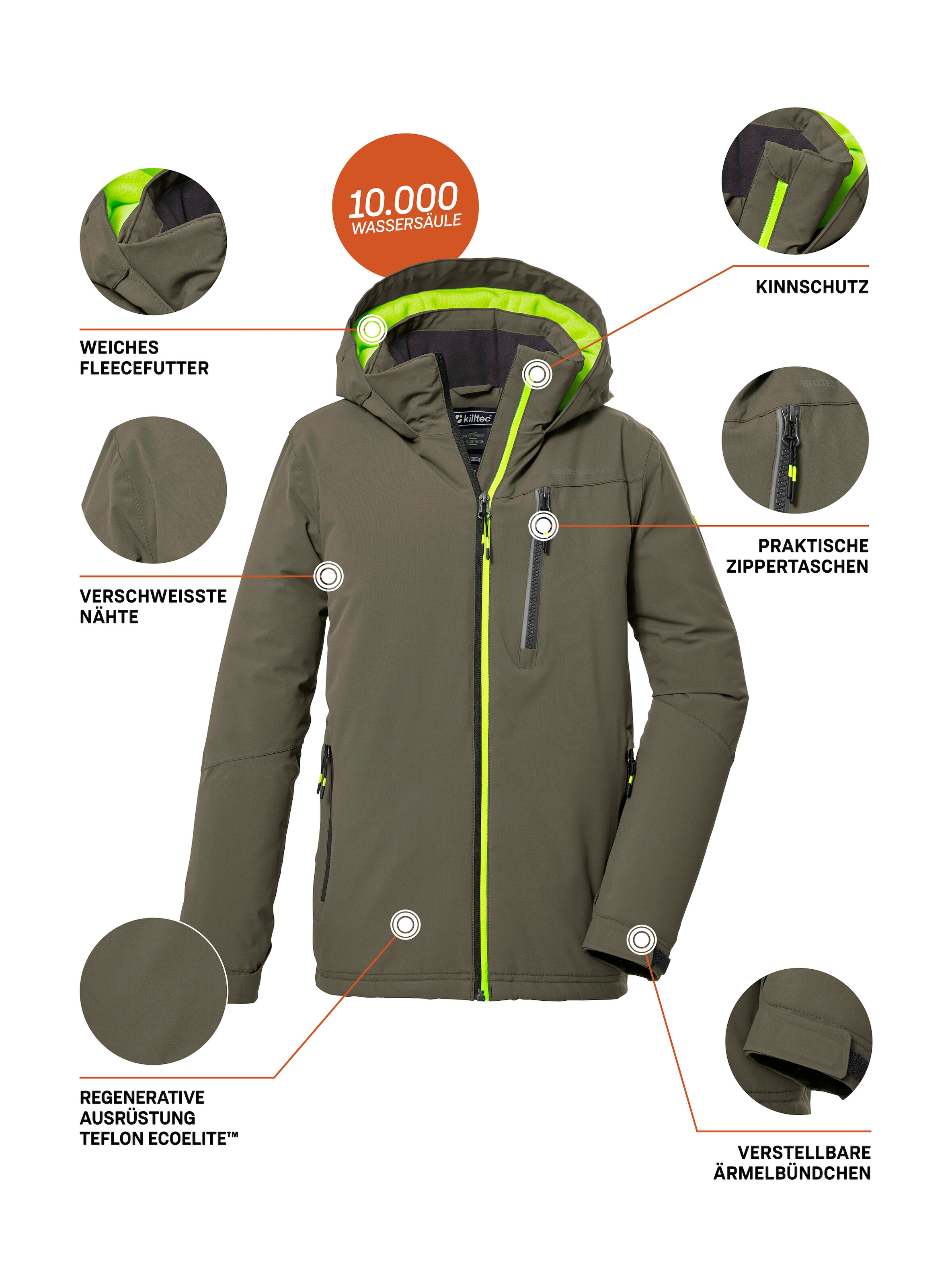 Killtec Outdoorjacke »KOW 159 BYS JCKT« Wasser- und winddichte Kids Winterjacke mit Fleece-Futter
