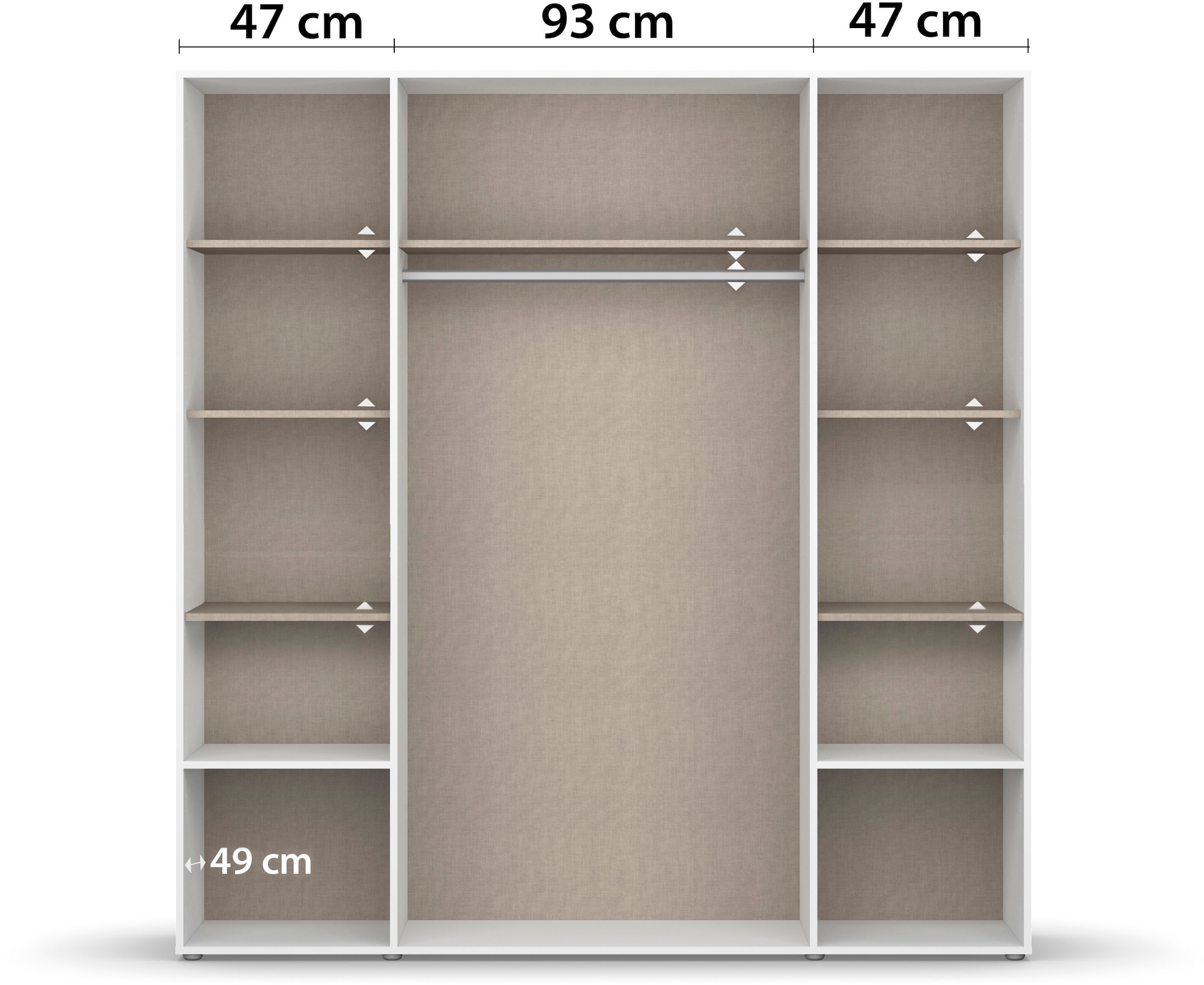 rauch Drehtürenschrank »Kleiderschrank Schrank Garderobe Wäscheschrank NAGATA viel Stauraum«, (in 3 verschiedenen Ausstattungen BASIC/CLASSIC/PREMIUM), mit Schubladen sowie Stangengriffen TOPSELLER MADE IN GERMANY