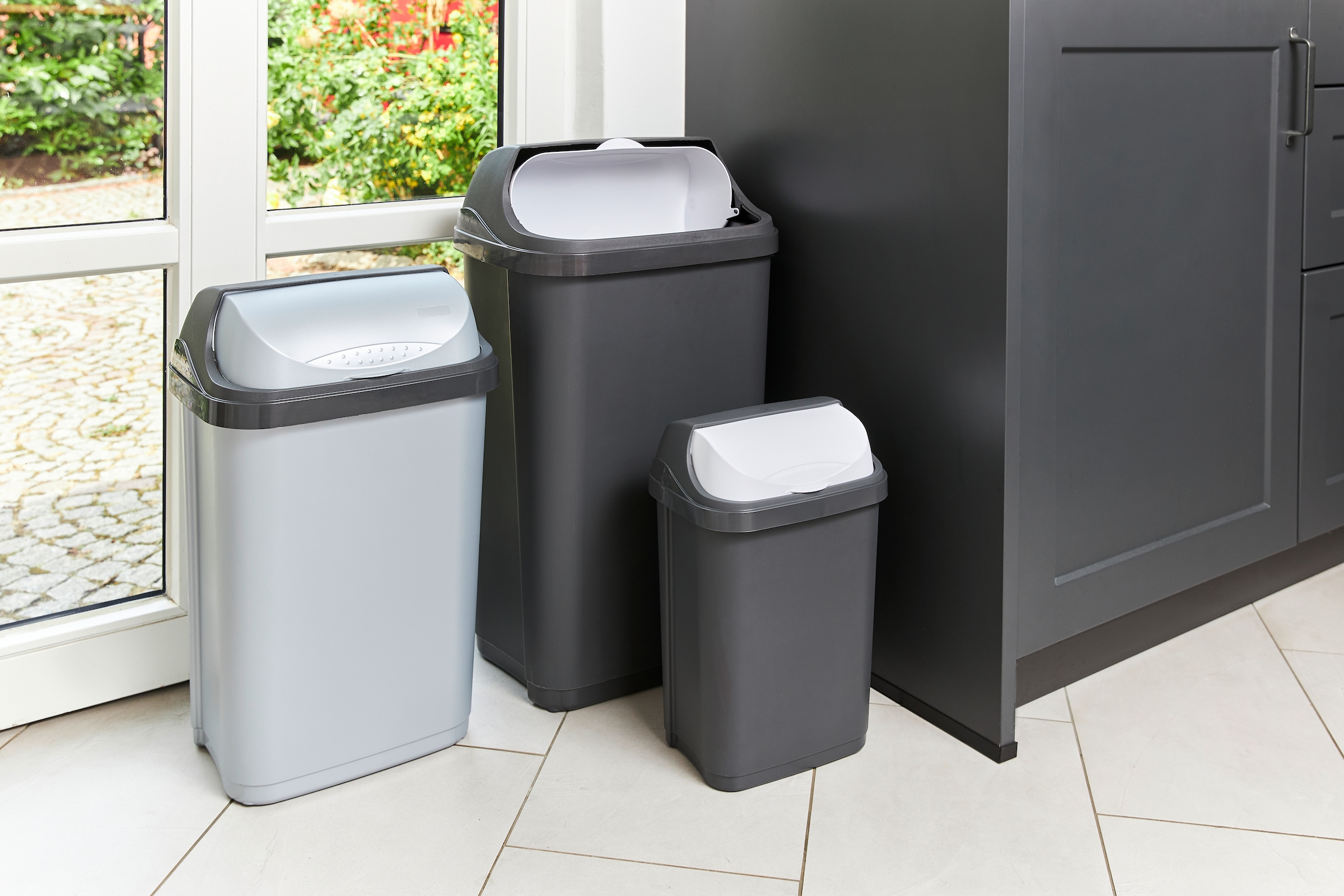 keeeper Mülleimer »swantje, 2er Set, Abfallbehälter mit Schwingdeckel« Deckel komplett abnehmbar