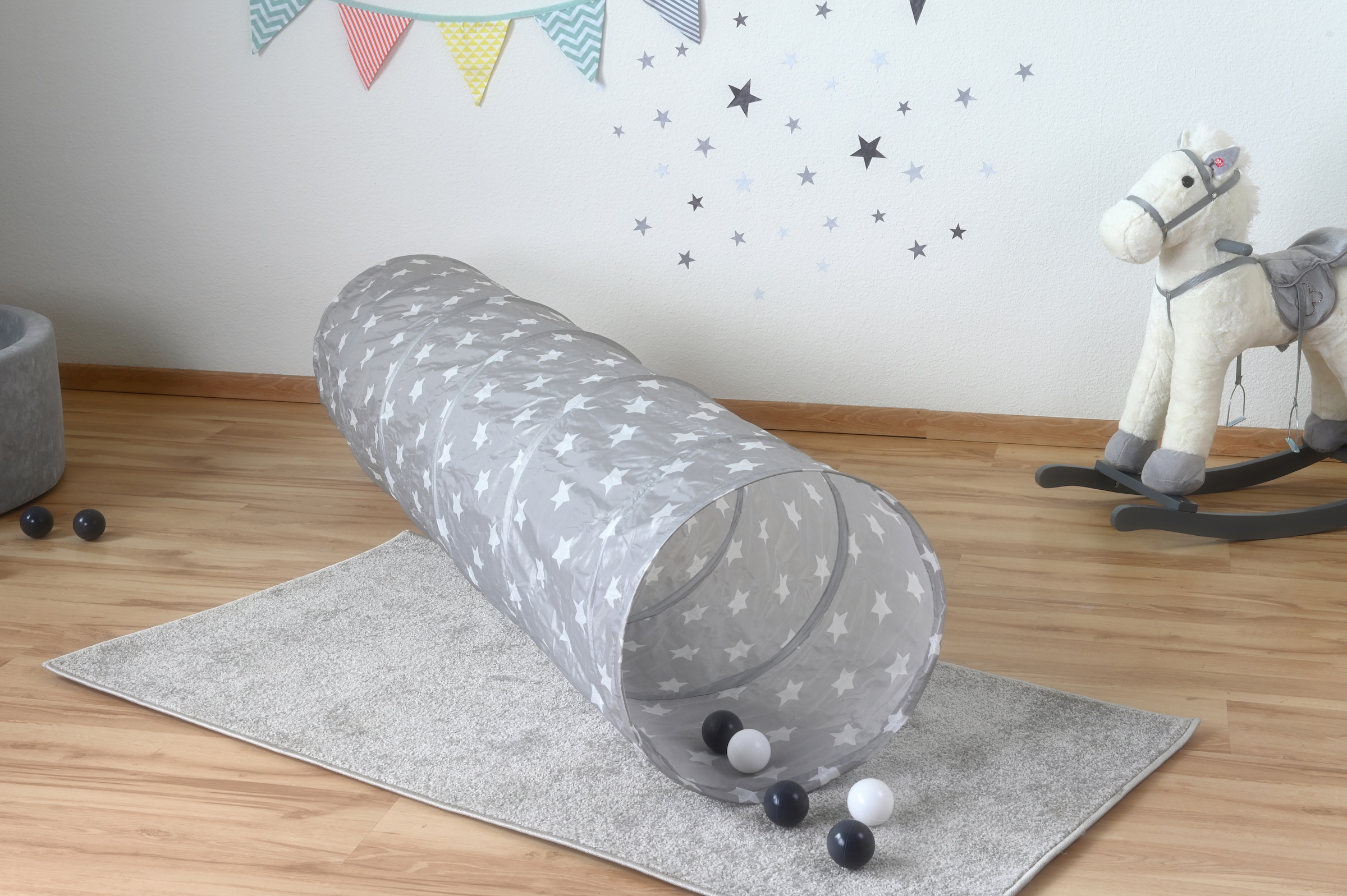 Knorrtoys® Spieltunnel »Grey White Stars«