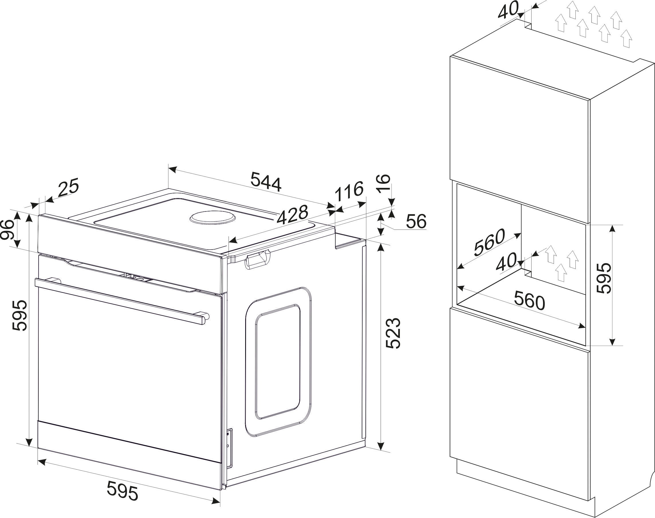 Amica Pyrolyse Backofen  »EBPX 946 710 E«, mit Teleskopauszug nachrüstbar, Pyrolyse-Selbstreinigung