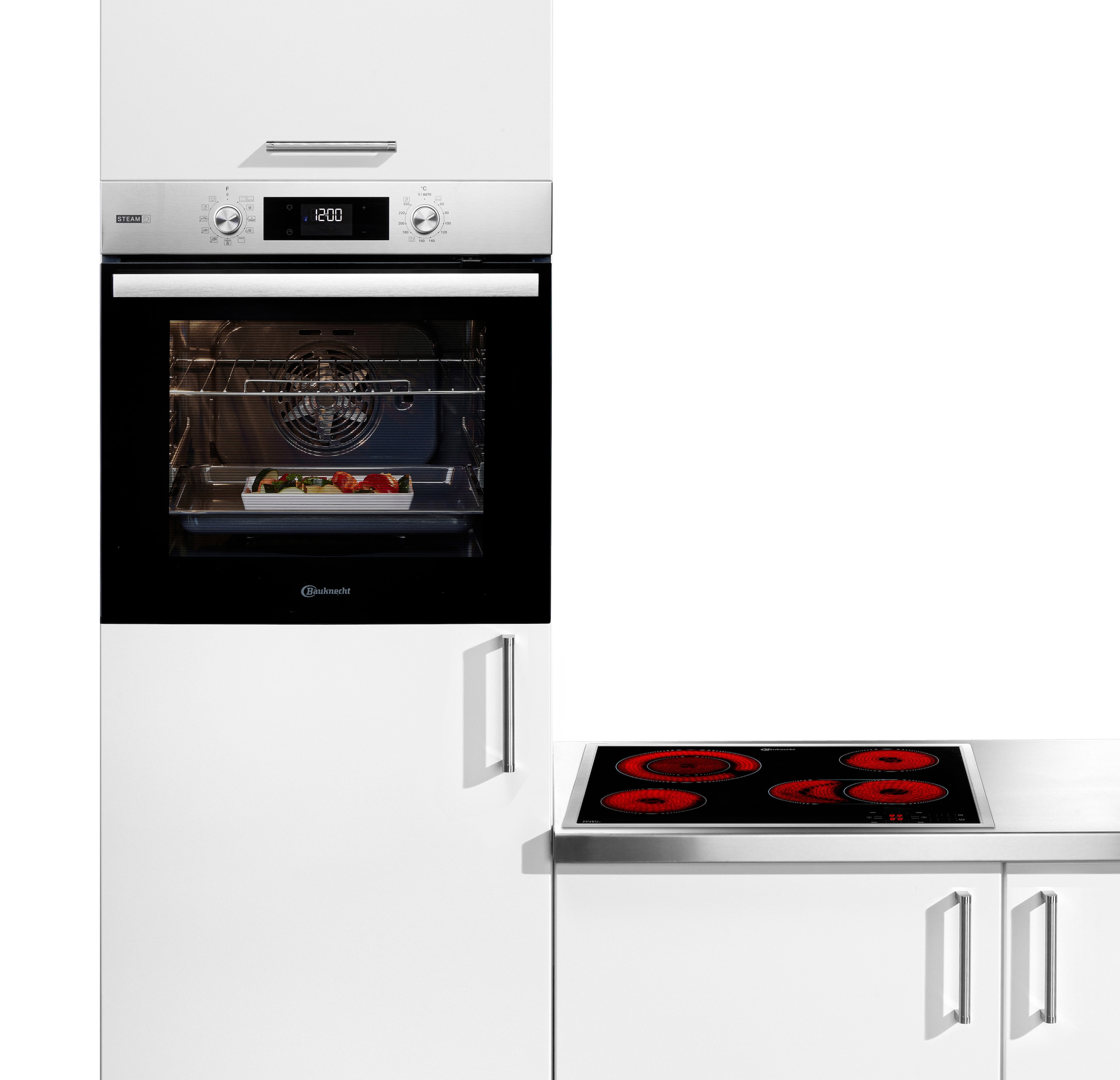 BAUKNECHT Backofen-Set »BAKO 760 Steam IN« mit 1-fach-Teleskopauszug Hydrolyse Set, 2 Stk. tlg. GentleSteam - für ein saftiges Inneres und ein knuspriges Äußeres