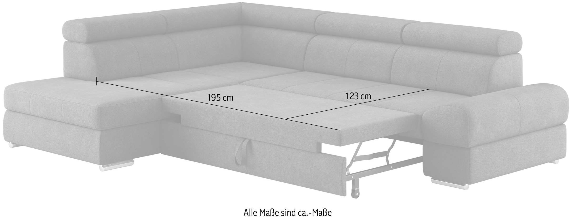 sit&more Ecksofa »Broadway L-Form«, mit verstellbaren Kopfteilen, wahlweise mit Bettfunktion