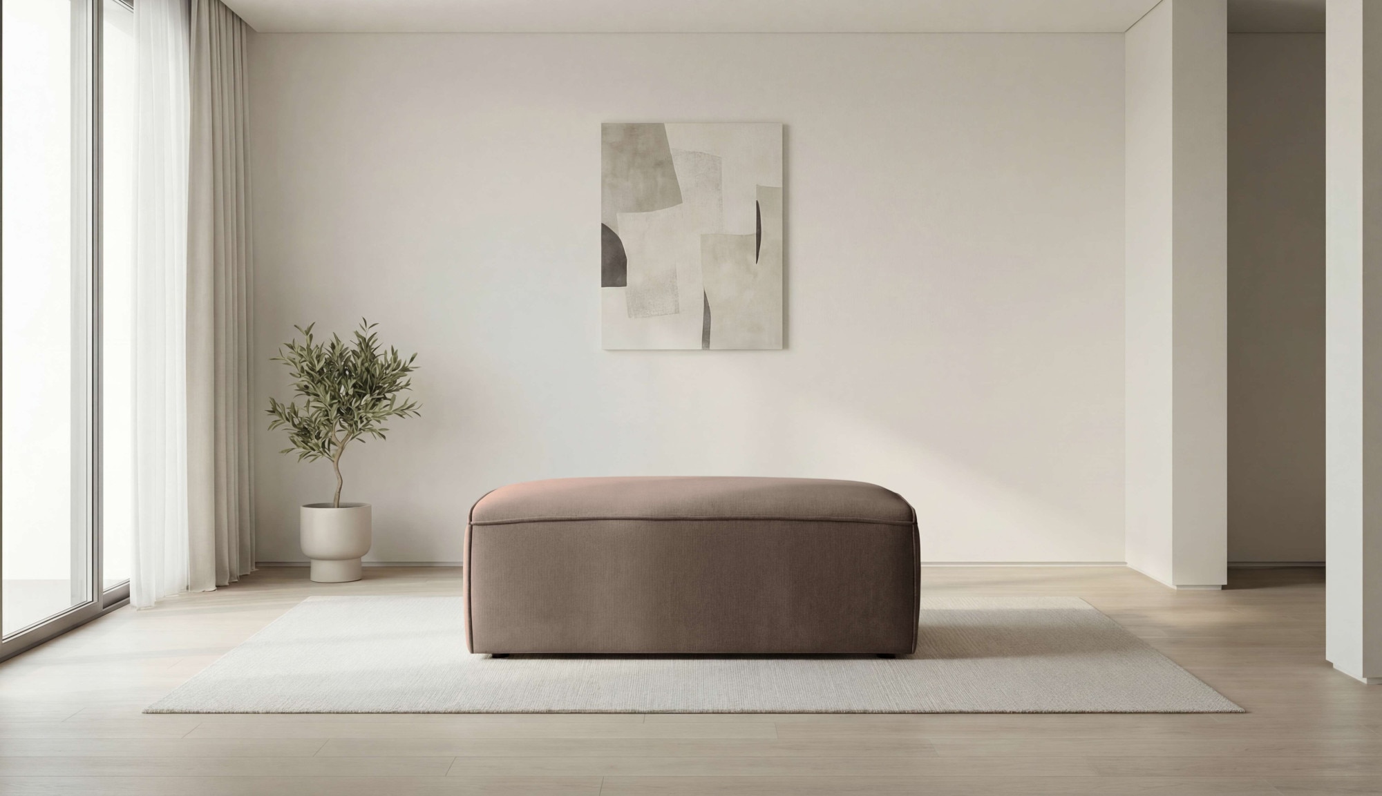OTTO home Polsterhocker »Mittell, Chenille« 102x61 cm, bodentief