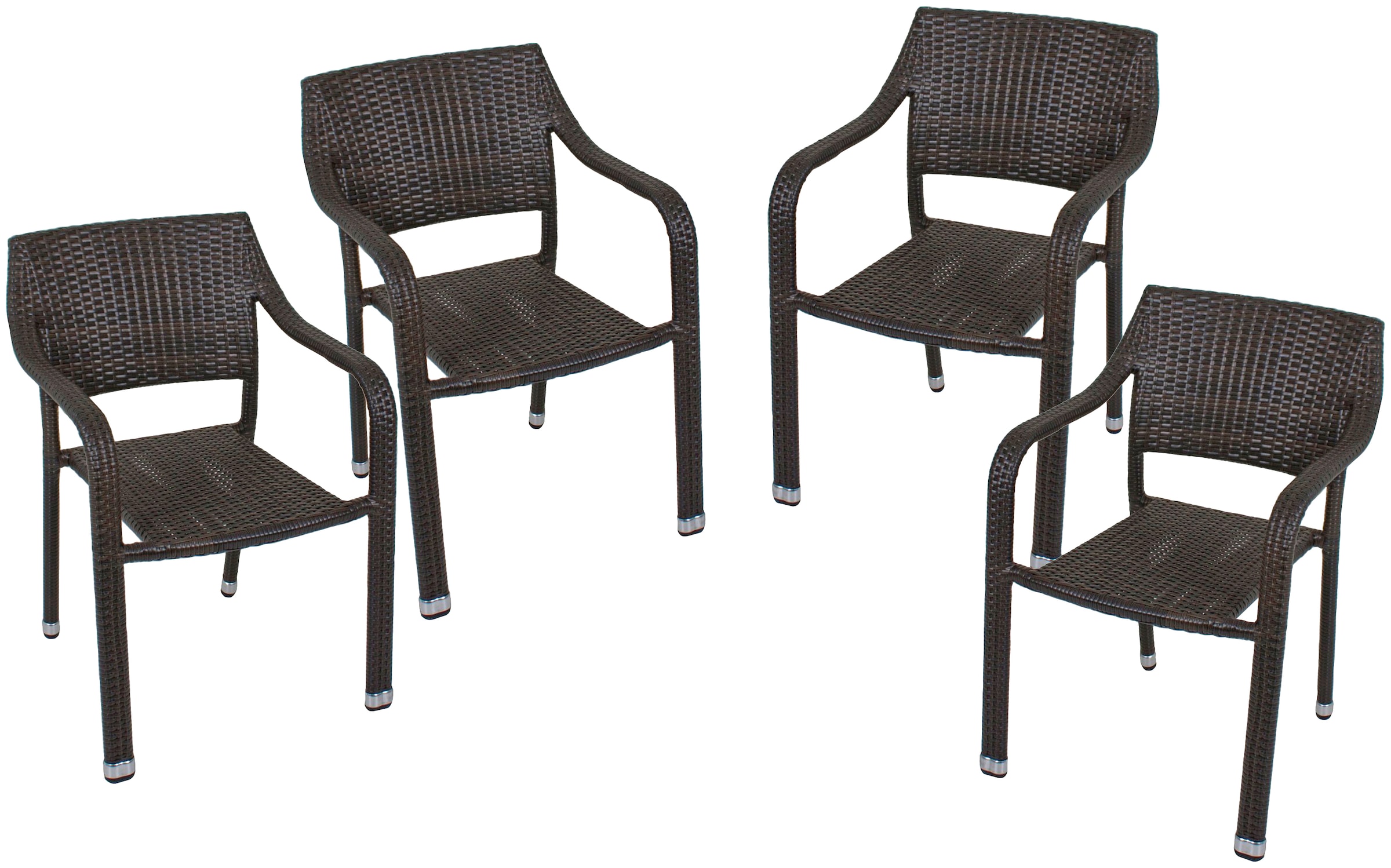 Garden Pleasure Stapelstuhl »CHARLESTON«, (Set), 4 St., 4er Set, aus Aluminium, auch für die Gastronomie geeignet