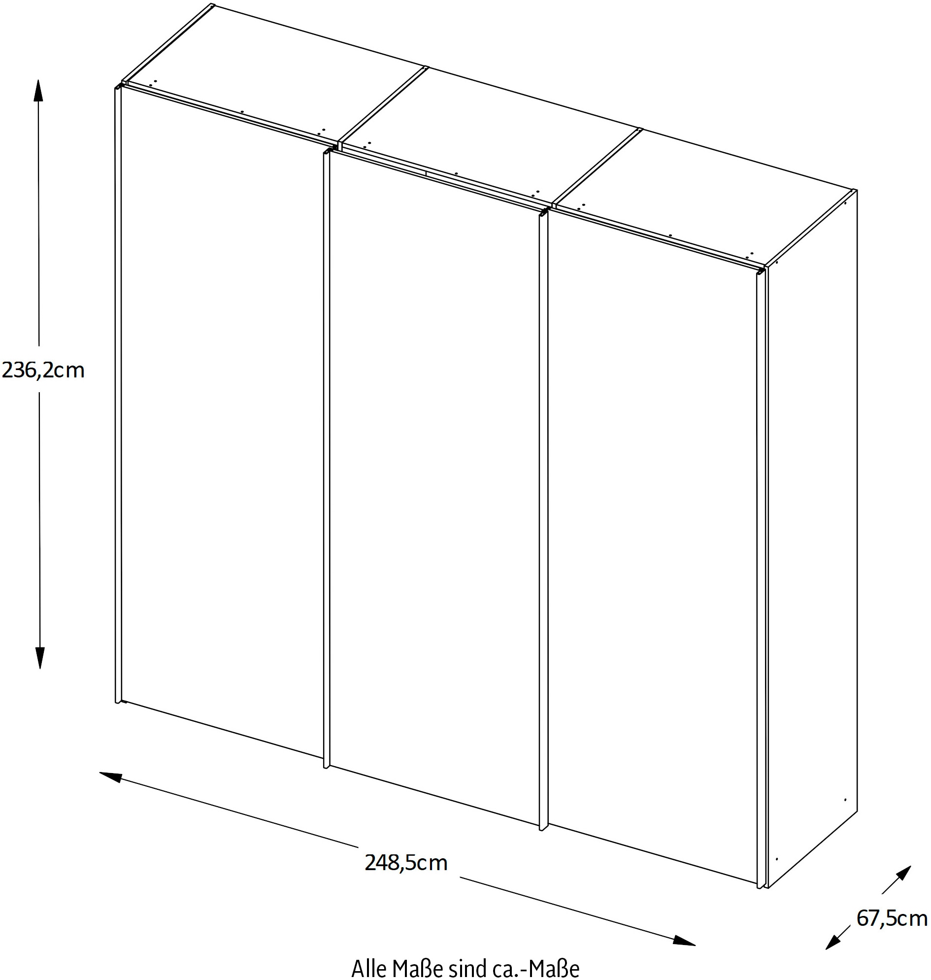 STAUD Schwebetürenschrank »Sinfonie Plus, edles Design in hochwertiger Qualität, Made in Germany« Mit Spiegeltüre und vier verschiedenen Ausstattungsvarianten
