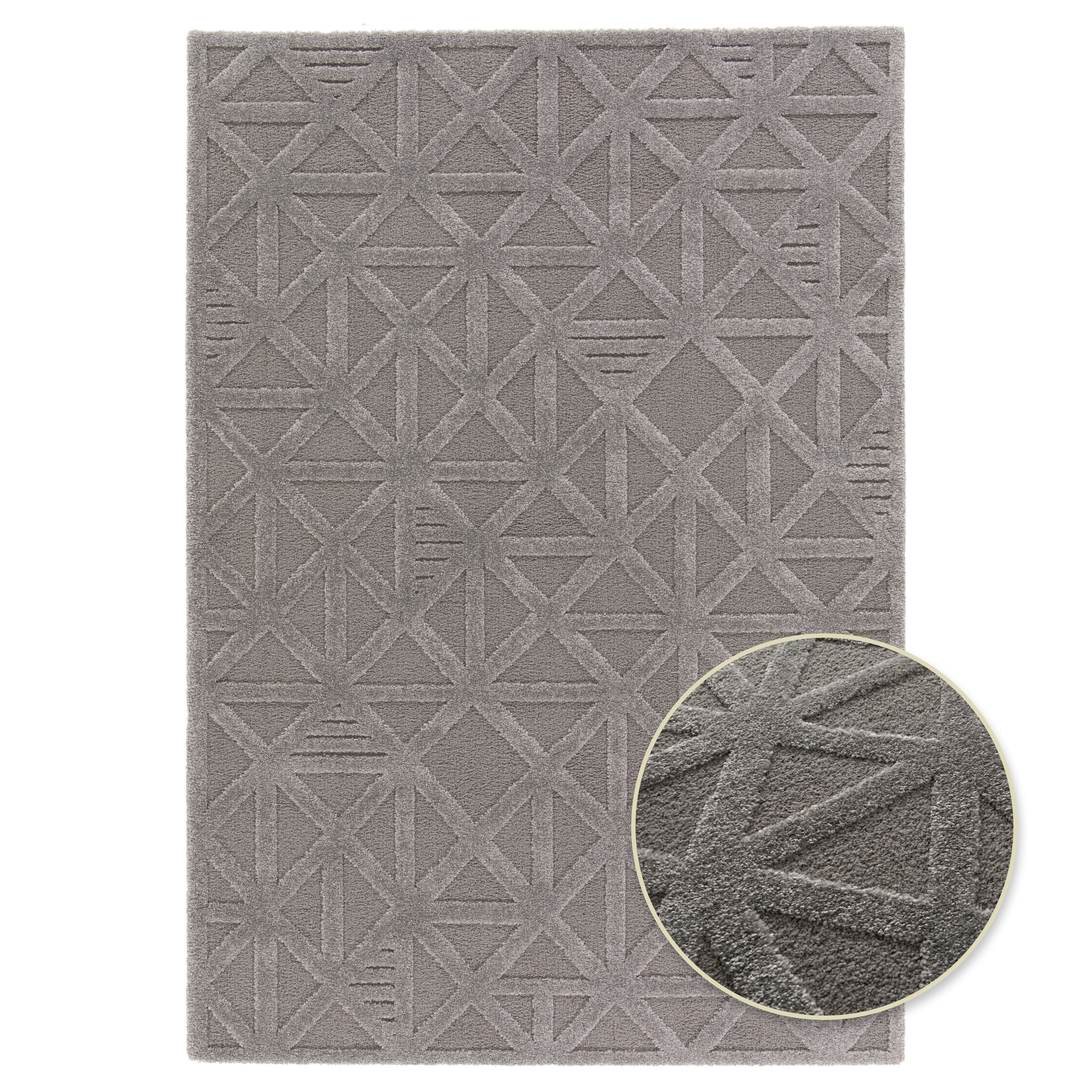 Primaflor-Ideen in Textil Teppich »COSMO Geo, Made in Belgium« rechteckig 14 mm Höhe modernes Design, Hoch-Tief Effekt, weicher Flor