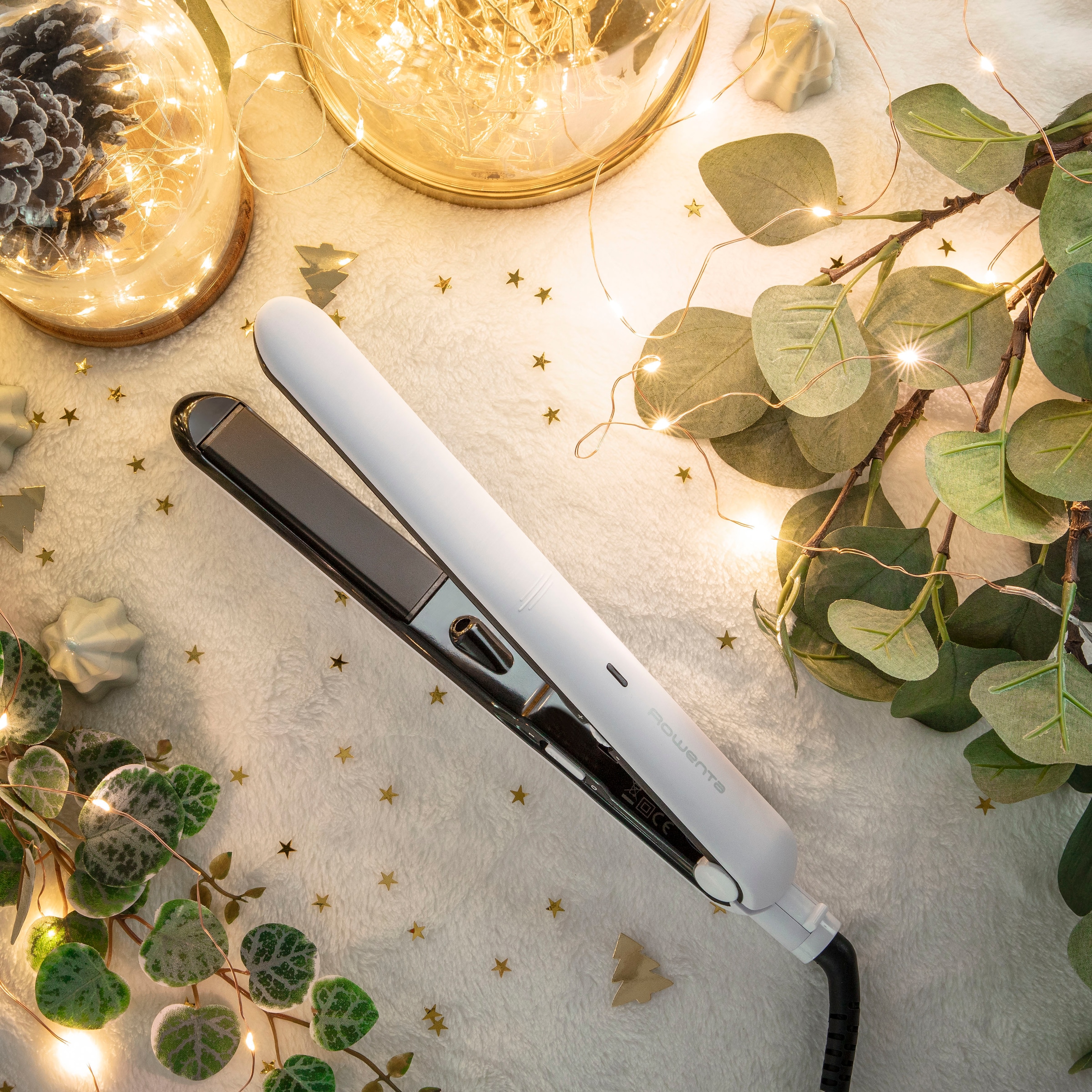 Rowenta Glätteisen »Optiliss Haarglätter, bis 230°C, Keramikbeschichtung,« Keramik-Beschichtung 10 Temperatureinstellungeen, Aufheizen in 30 Sek., weiß, SF3210