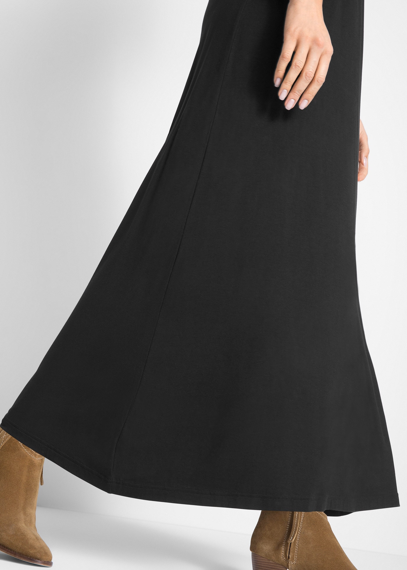 bonprix Maxikleid für Casualmode im Frühjahr und Sommer, A-Linie, mit 3/4-Ärmeln