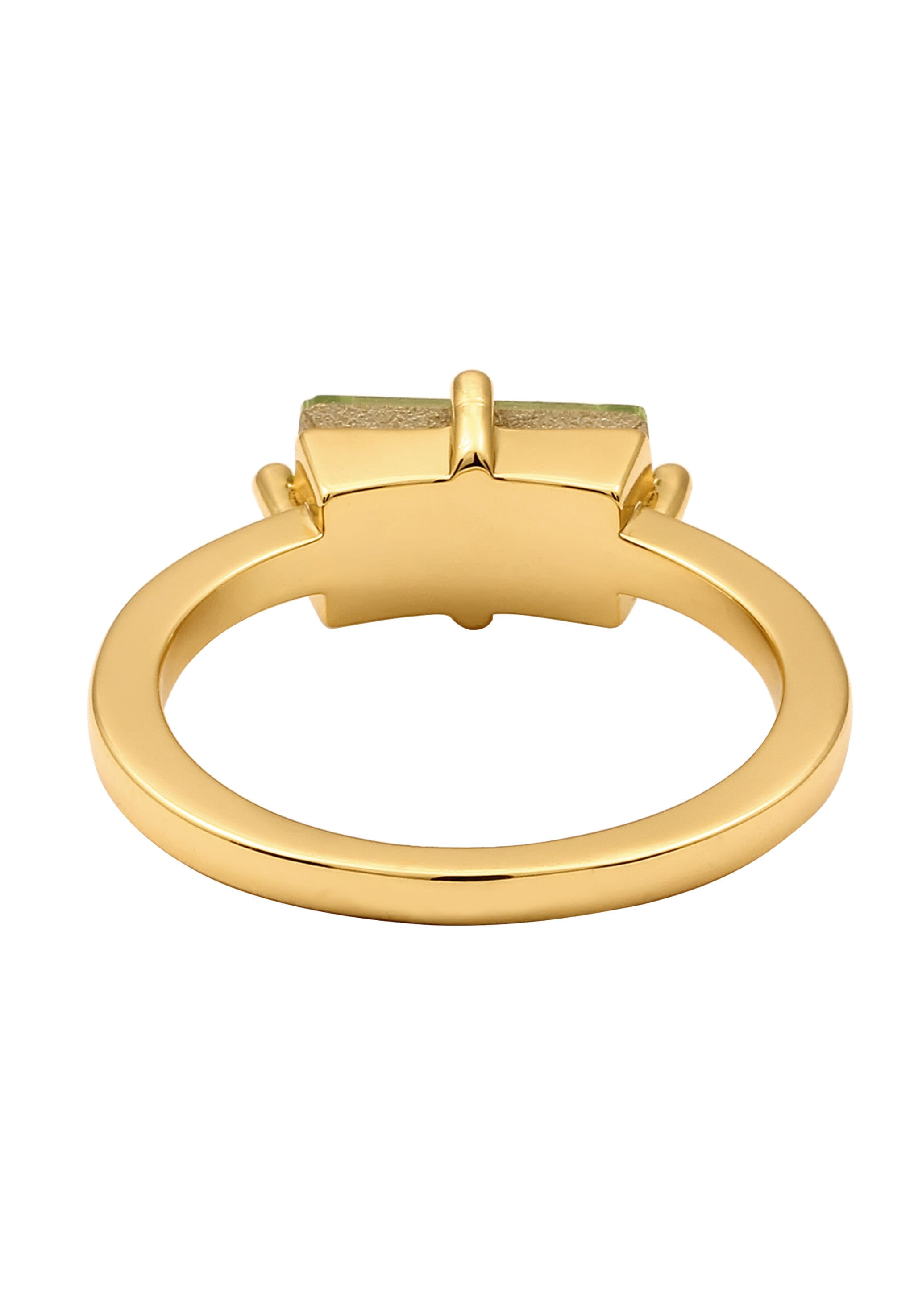 Elli Silberring »Ring Solitär Glas Kristalle Grün Goldfarben«