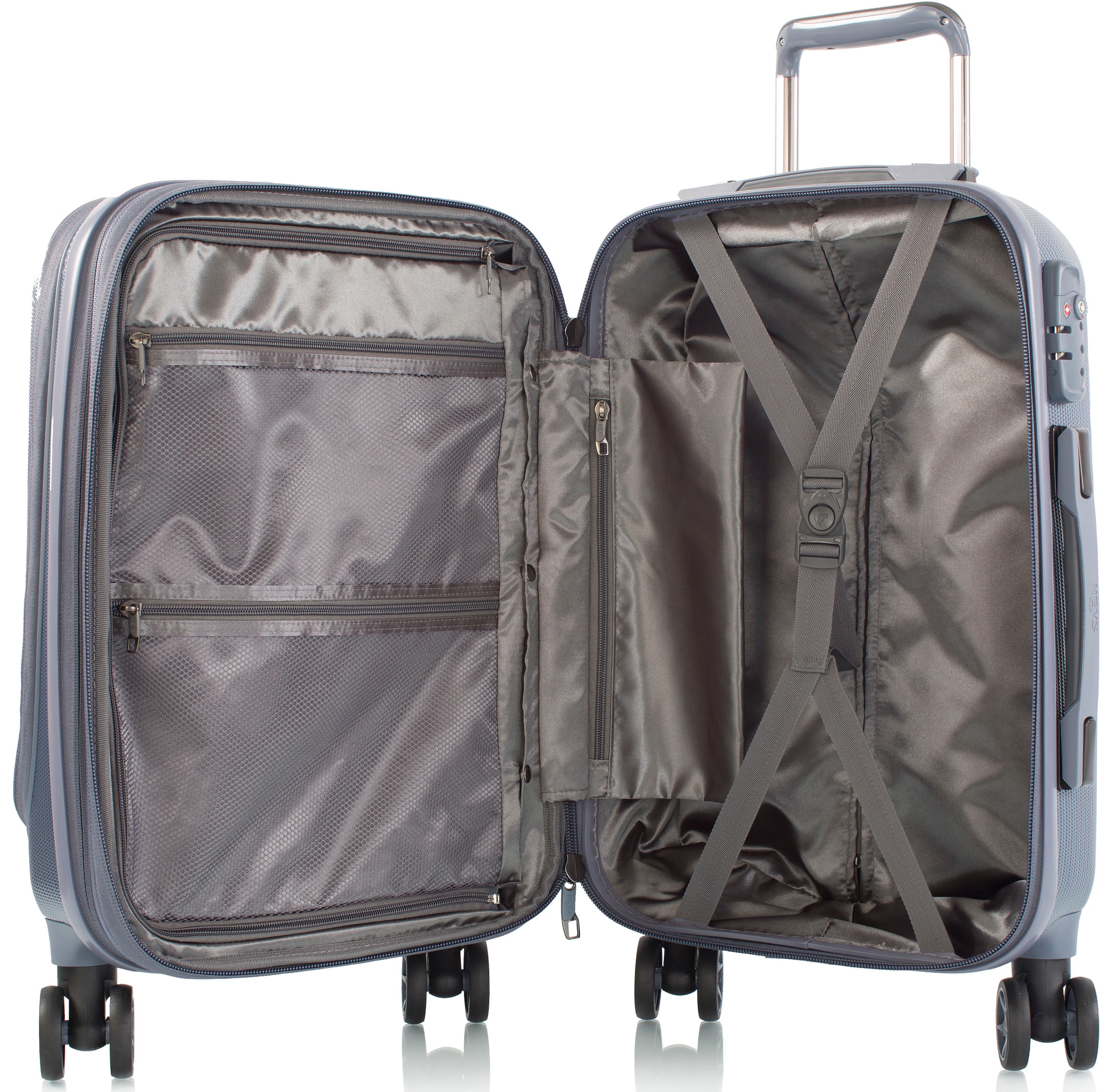 Heys Hartschalen-Trolley »Vantage Smart Access, 53 cm«, 4 Rollen, Heys x Joachim Llambi Handgepäck-Koffer Frontzugangsfach Laptoptasche