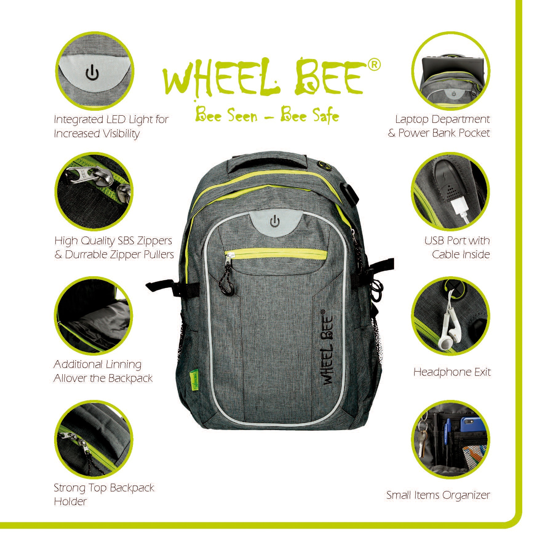 Wheel-Bee Schulrucksack »Wheel Bee® Backpack Revolution«