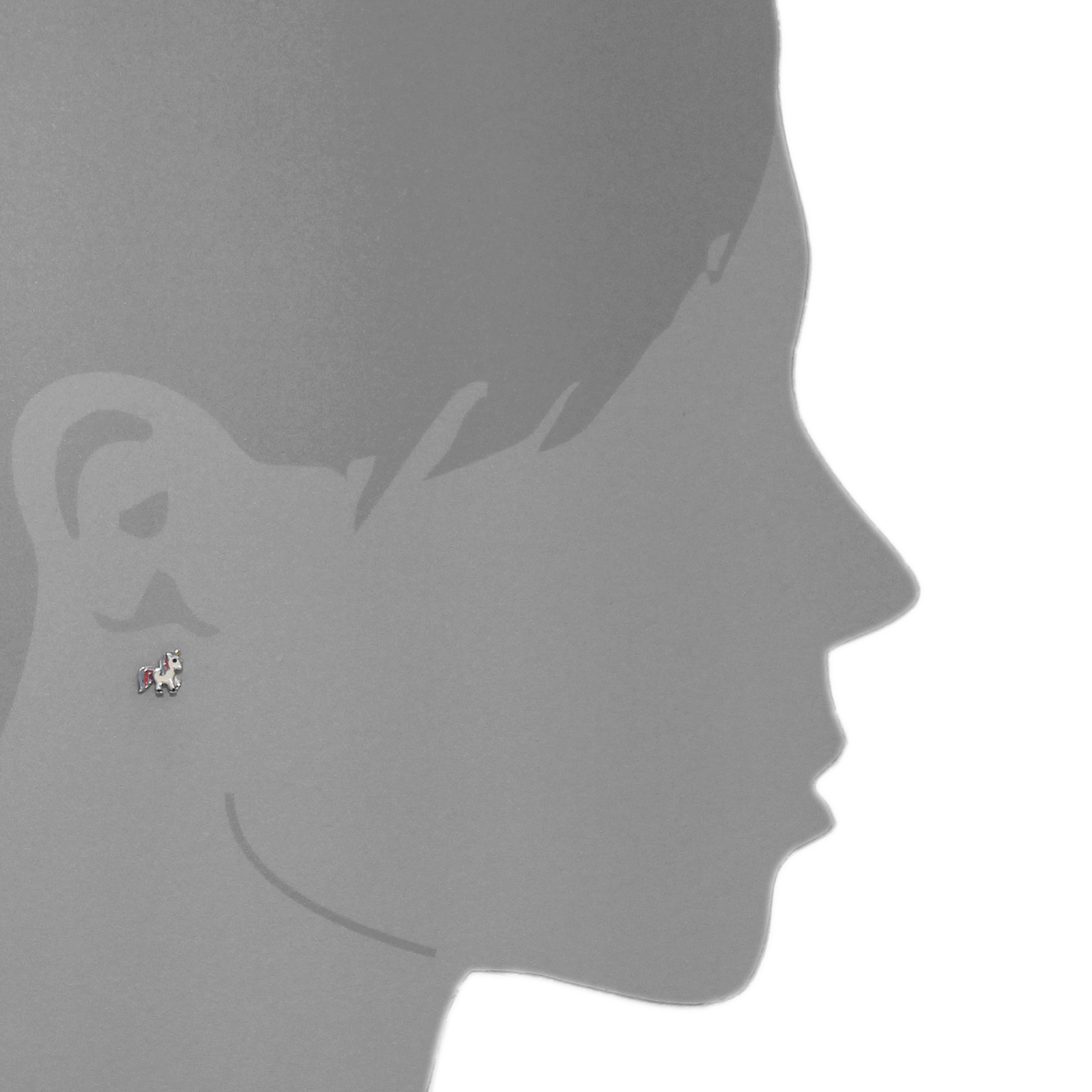 OSTSEE-SCHMUCK Paar Ohrstecker »- Einhorn - Silber 925/000 -,«