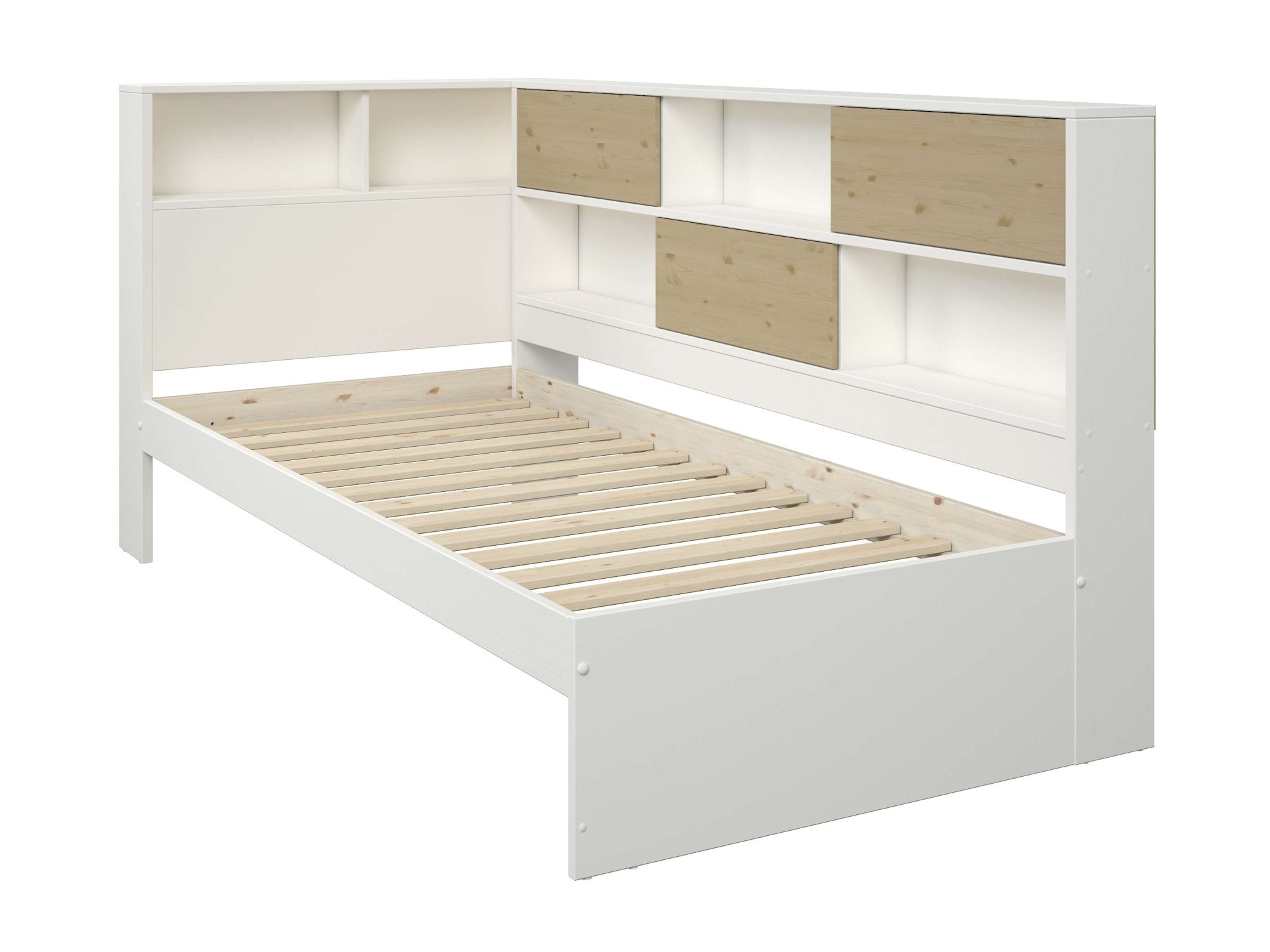 Home affaire Stauraumbett »Amance, Massivholz mit MDF, stabil und langlebig, viel Stauraum«, (Außenmaße B/T/H: 110,2/220,1/106,9 cm), FSC® zertifiziert, inklusive Lattenrost, Made in EU
