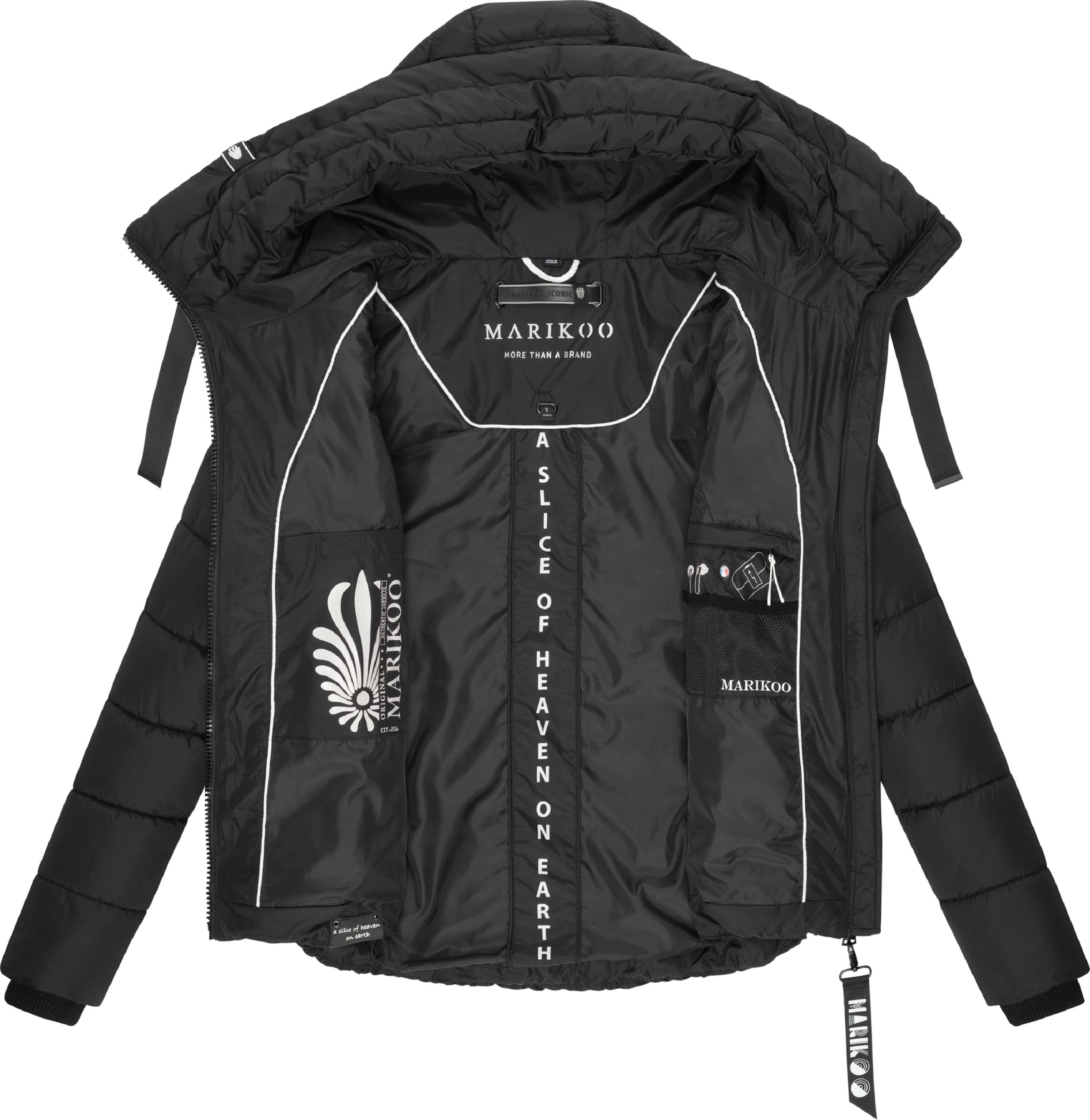 Marikoo Steppjacke »Steppjacke Amayaa-1« mit Kapuze Gesteppte Damen Jacke mit großer Kapuze