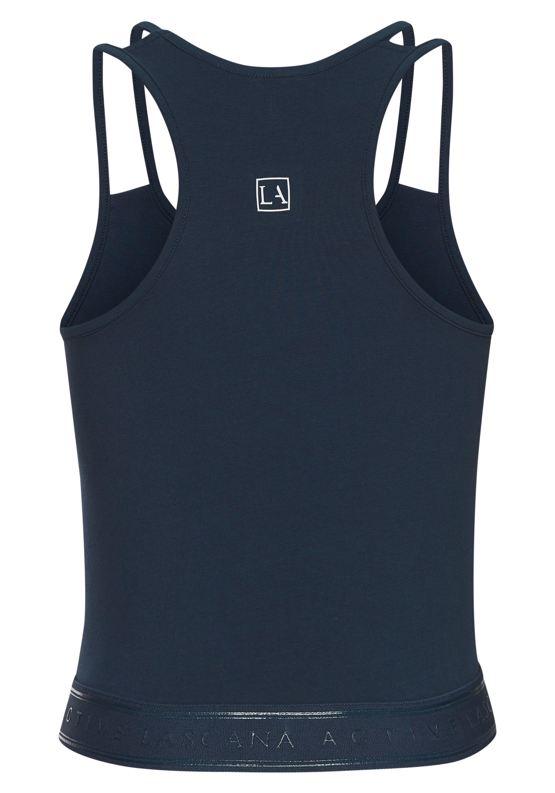 LASCANA ACTIVE Crop-Top, Sporttop mit floralem Einsatz und Racerback