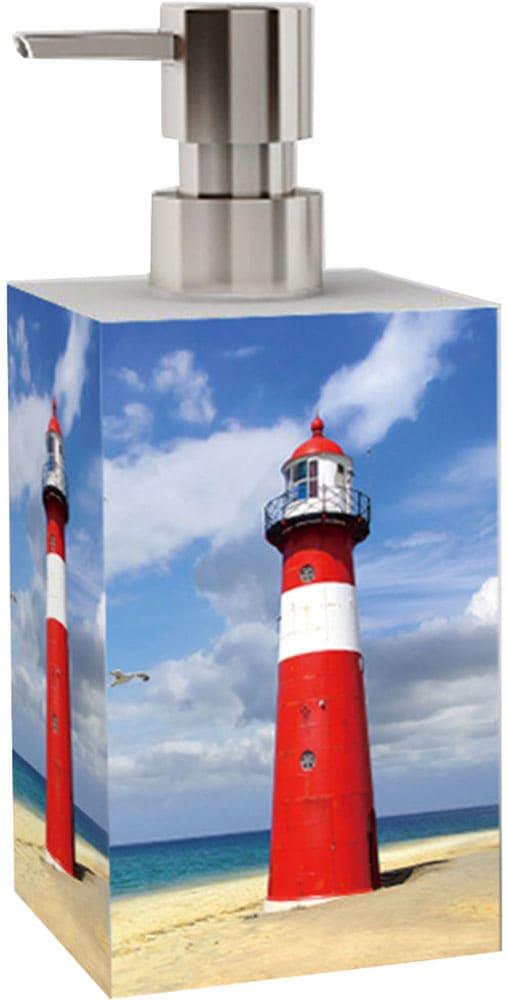 Sanilo Badaccessoire-Set »mit Motiv, viele schöne Seifenspender und WC Bürsten zur Auswahl« 2-tlg., Desinfektionsspender mit stabiler Pumpe, hochwertig & modern
