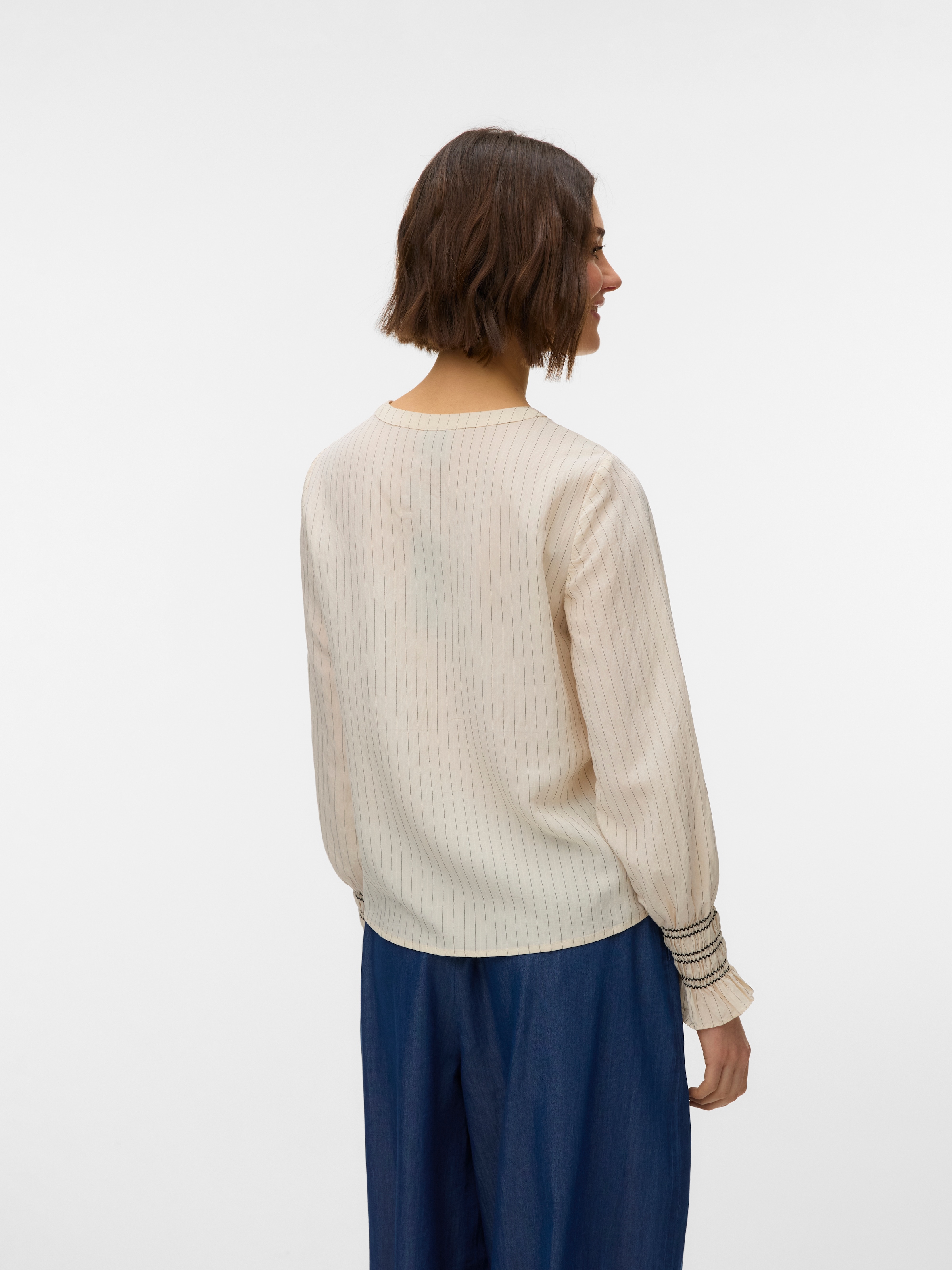 Vero Moda Blusenshirt »VMMILLIE LS TOP WVN GA« mit Bindedetail