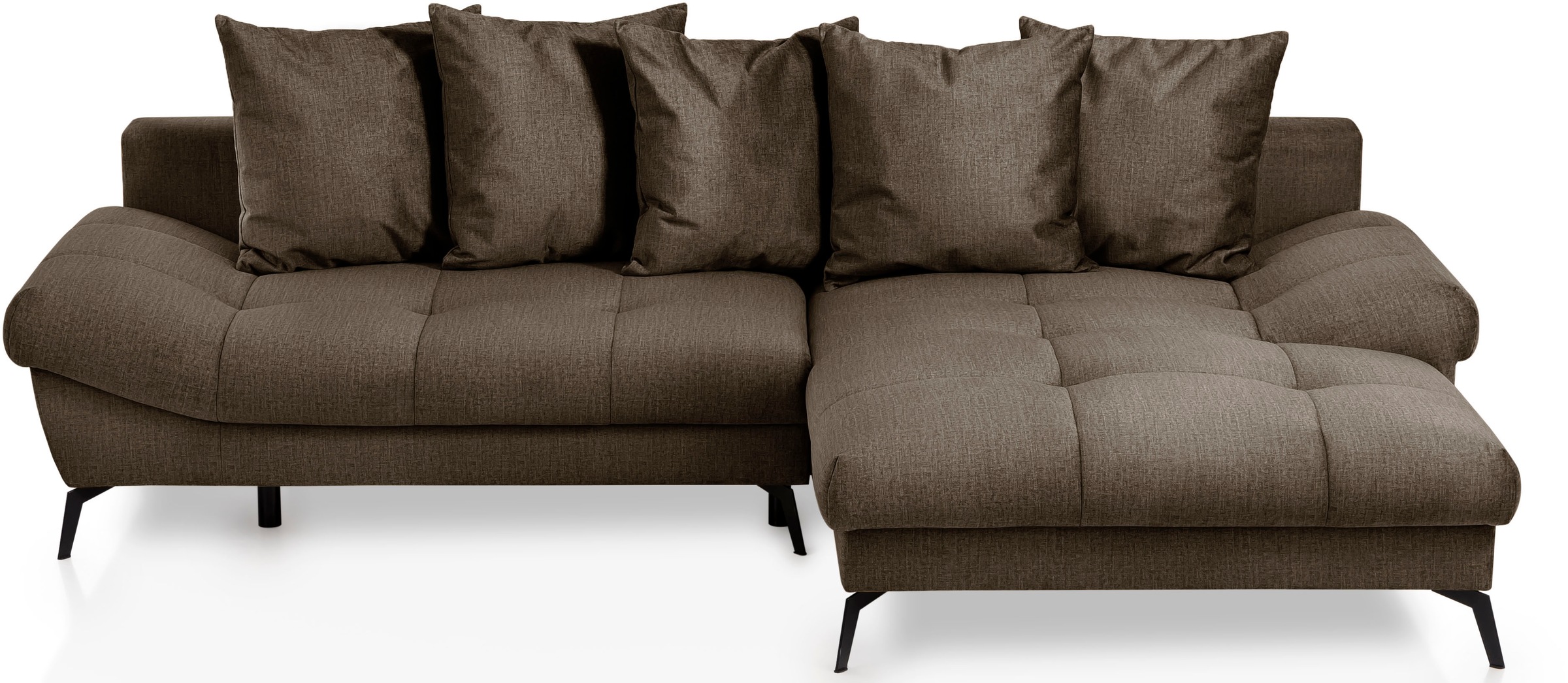 exxpo - sofa fashion Ecksofa »Olmedo, extravagantes Design und toller Sitzkomfort, L-Form«, inklusive Bettfunktion, Bettkasten und Rückenkissen