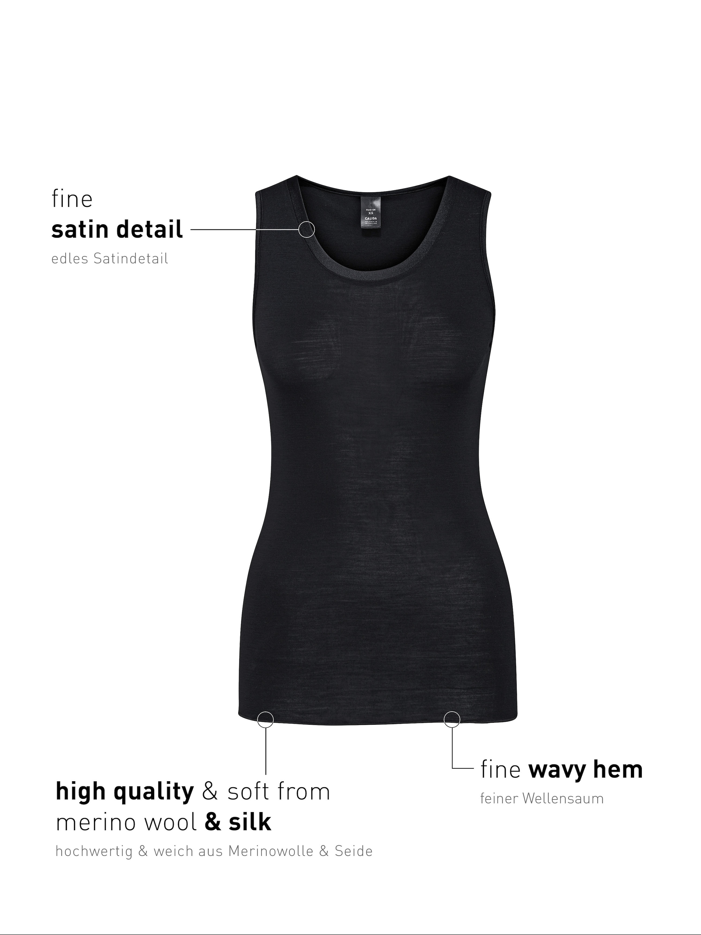 CALIDA Tanktop »True Confidence«, Rundhals, atmungsaktiv, wärmend, elastisch, Feinripp-Qualität